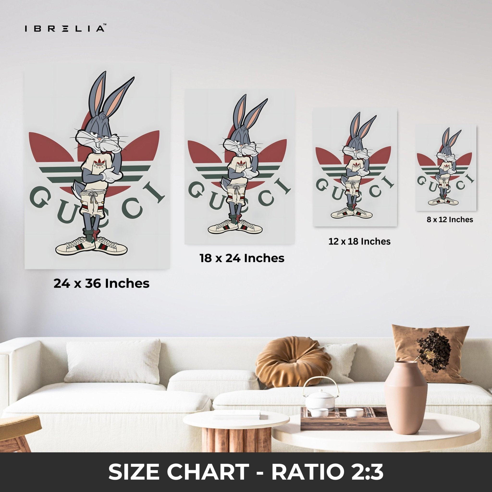 Bugs Bunny x Gucci Wall Frame | 4K Ultra Wrap Frame Wall Art in Pakistan | IBRELIA™ - IBRELIA