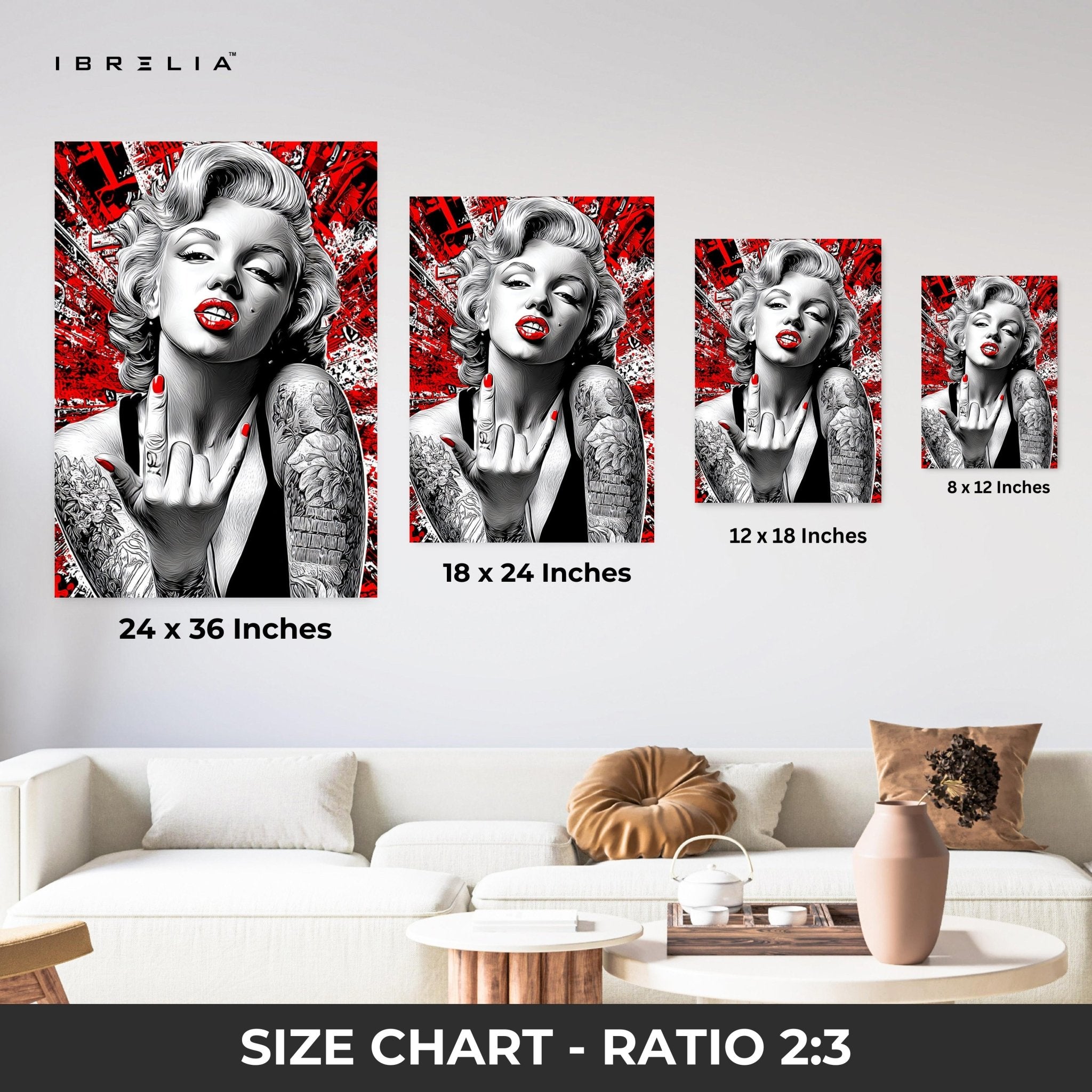 Rebel Marilyn Tattoo Wall Frame | 4K Ultra Wrap Frame Wall Art in Pakistan | IBRELIA™ - IBRELIA
