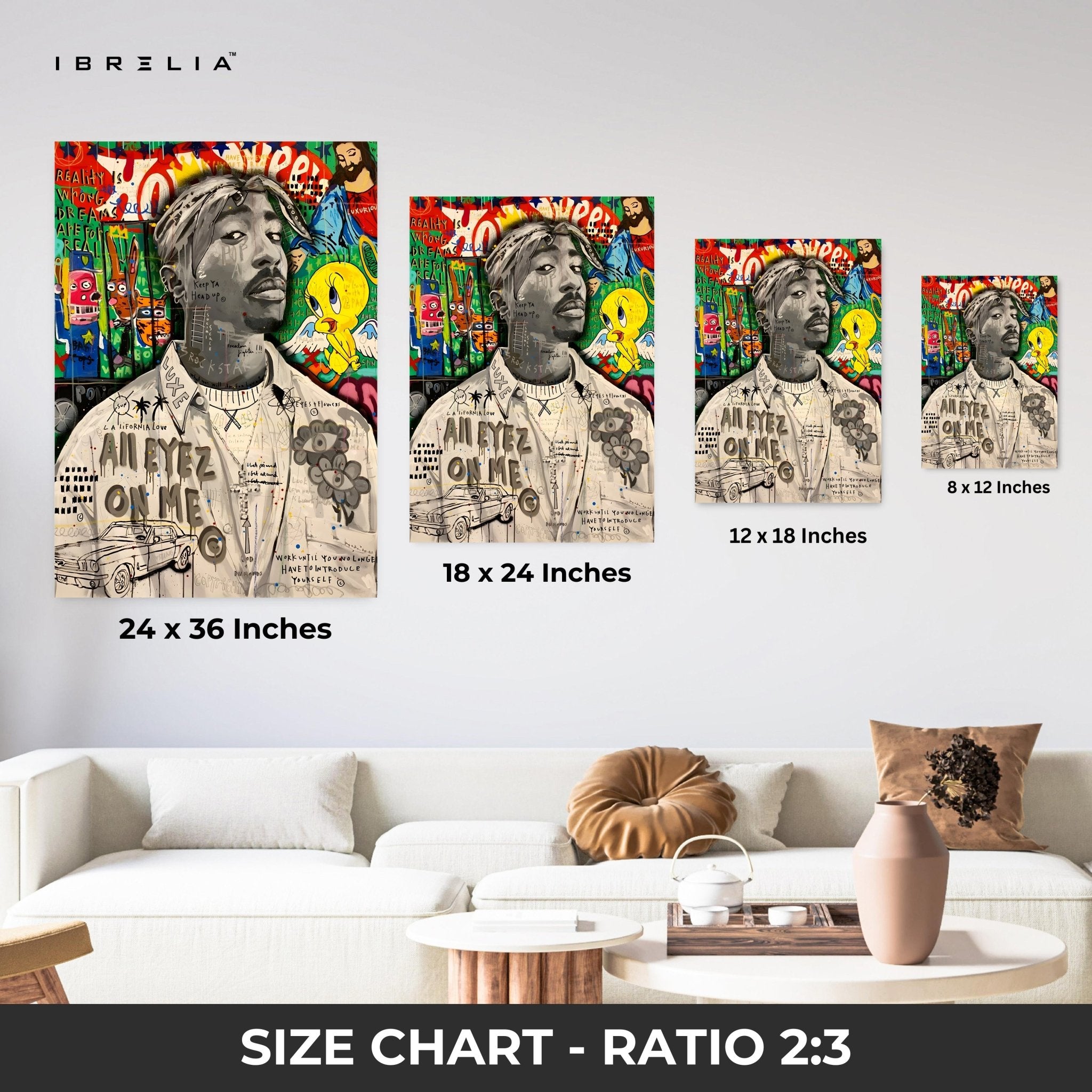 2Pac “All Eyez On Me” Graffiti 4K Wall Art in Pakistan | IBRELIA™ - IBRELIA