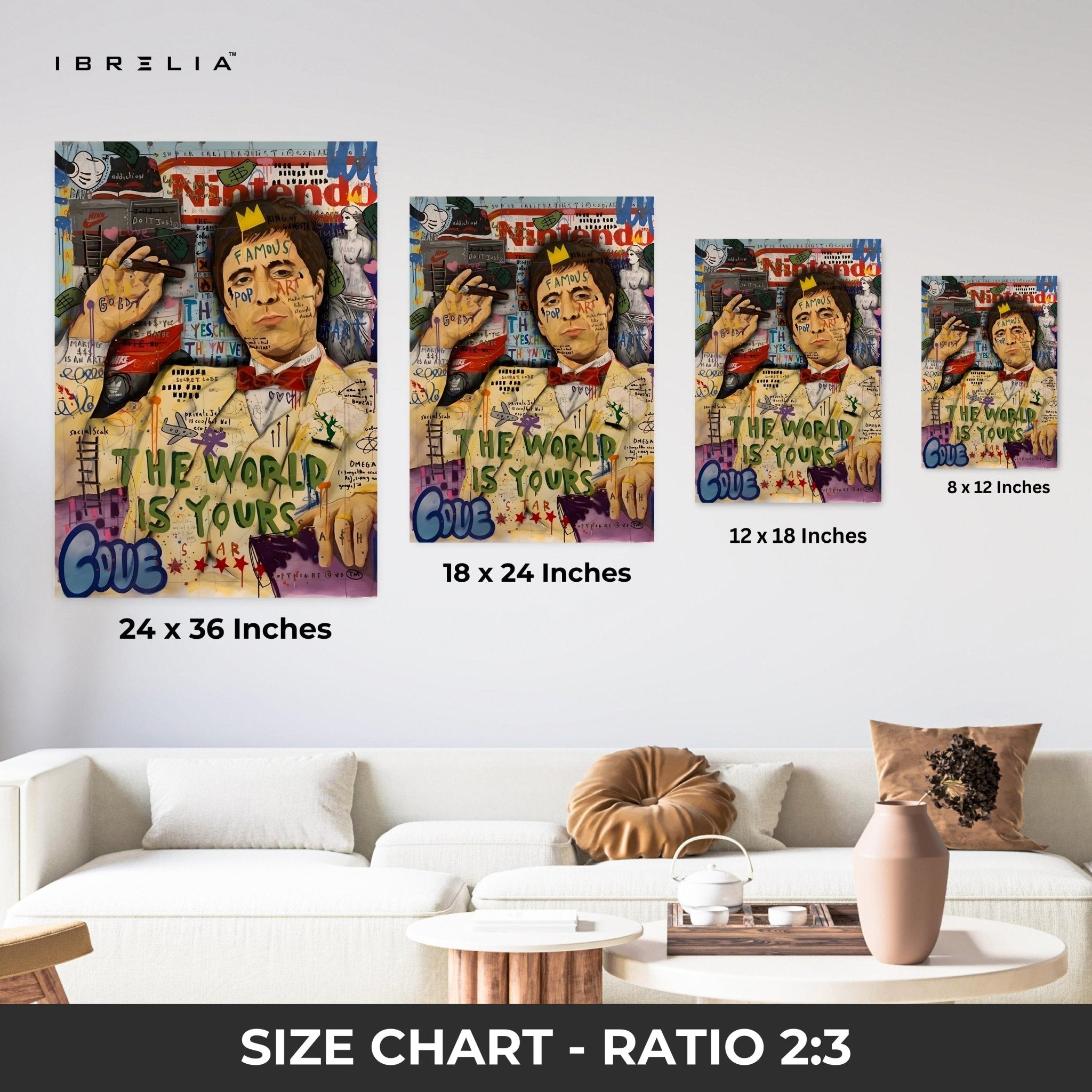 Scarface “The World Is Yours” Graffiti 4K Wall Art in Pakistan | IBRELIA™ - IBRELIA
