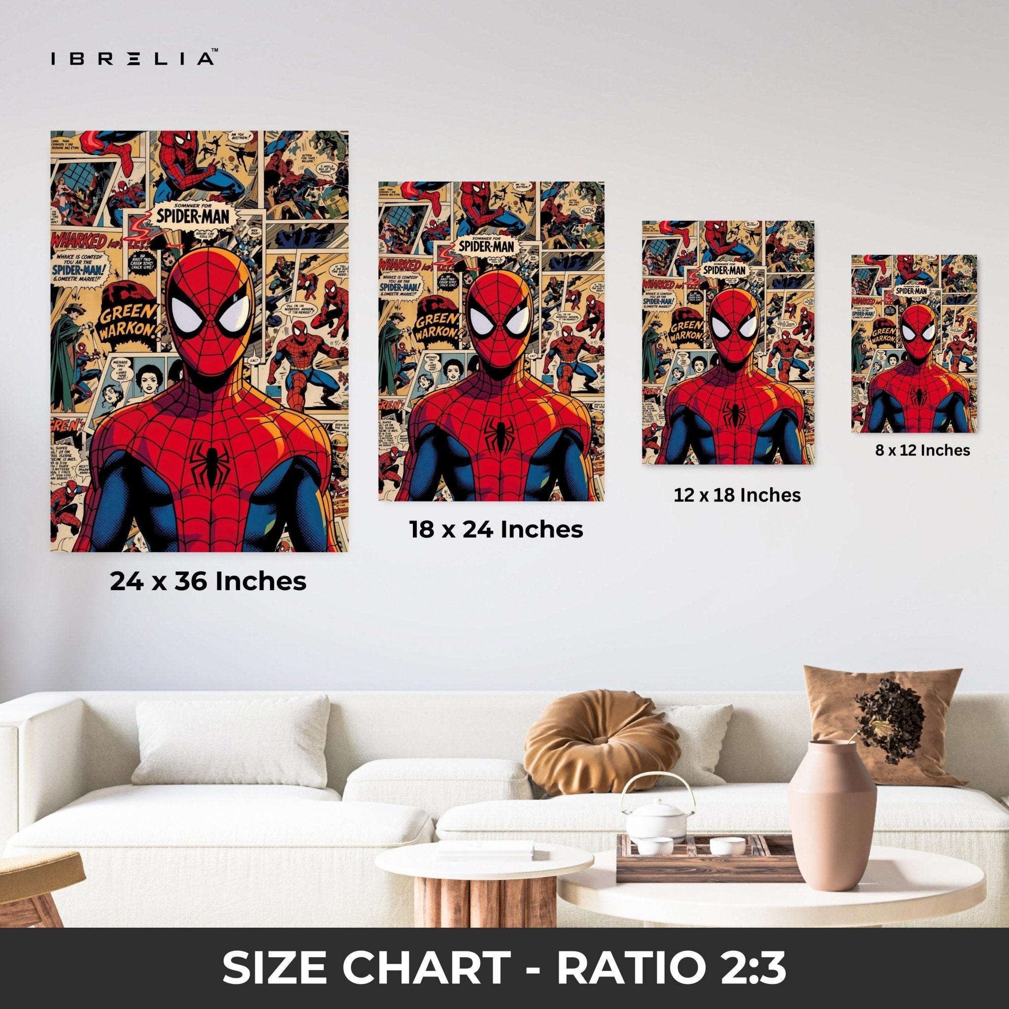 Spider - Man Classic Comic Wall Frame | 4K Ultra Wrap Frame Wall Art in Pakistan | IBRELIA™ - IBRELIA