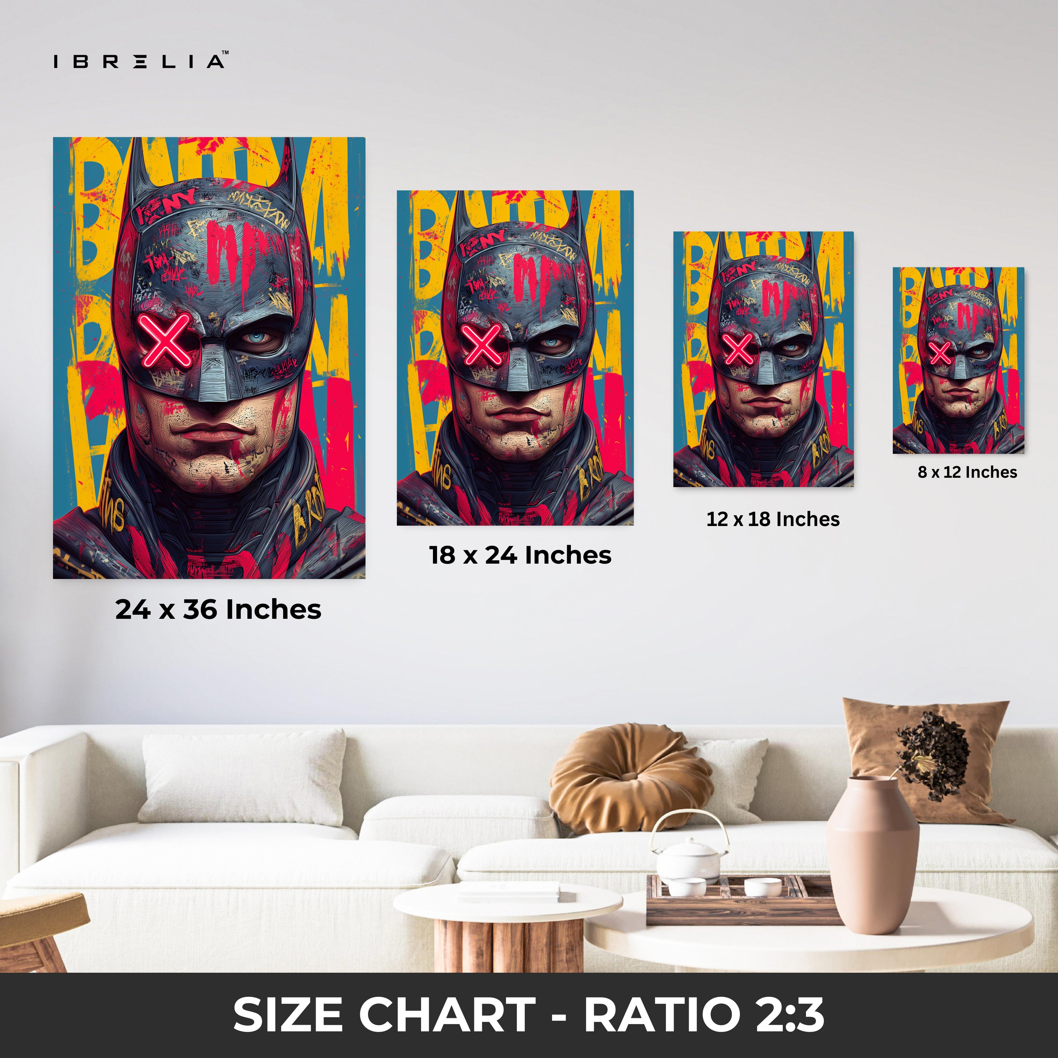 Batman Neon Graffiti Wall Frame | 4K Ultra Wrap Frame Wall Art in Pakistan | IBRELIA™