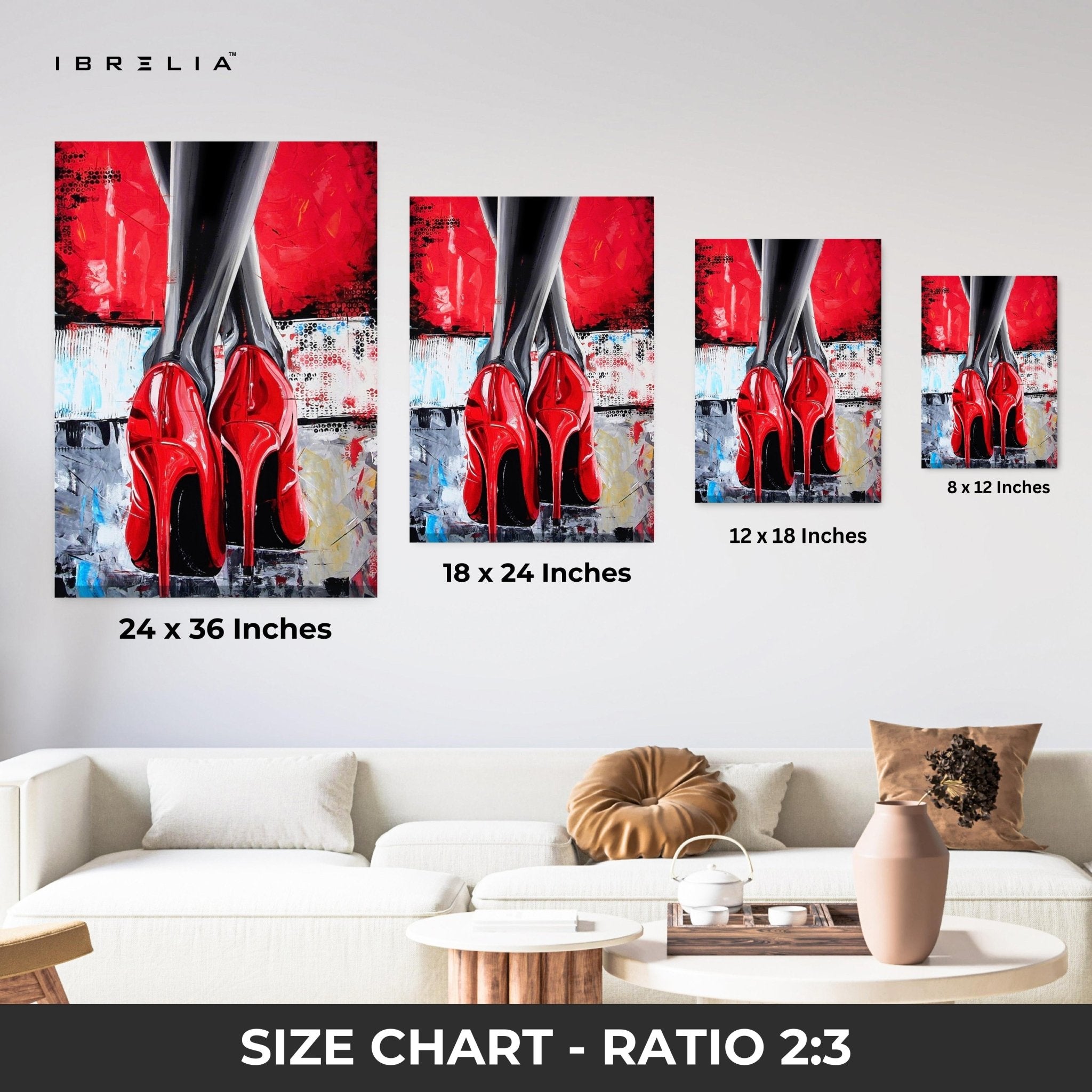 Red Stilettos Wall Frame | 4K Ultra Wrap Frame Wall Art in Pakistan | IBRELIA™ - IBRELIA