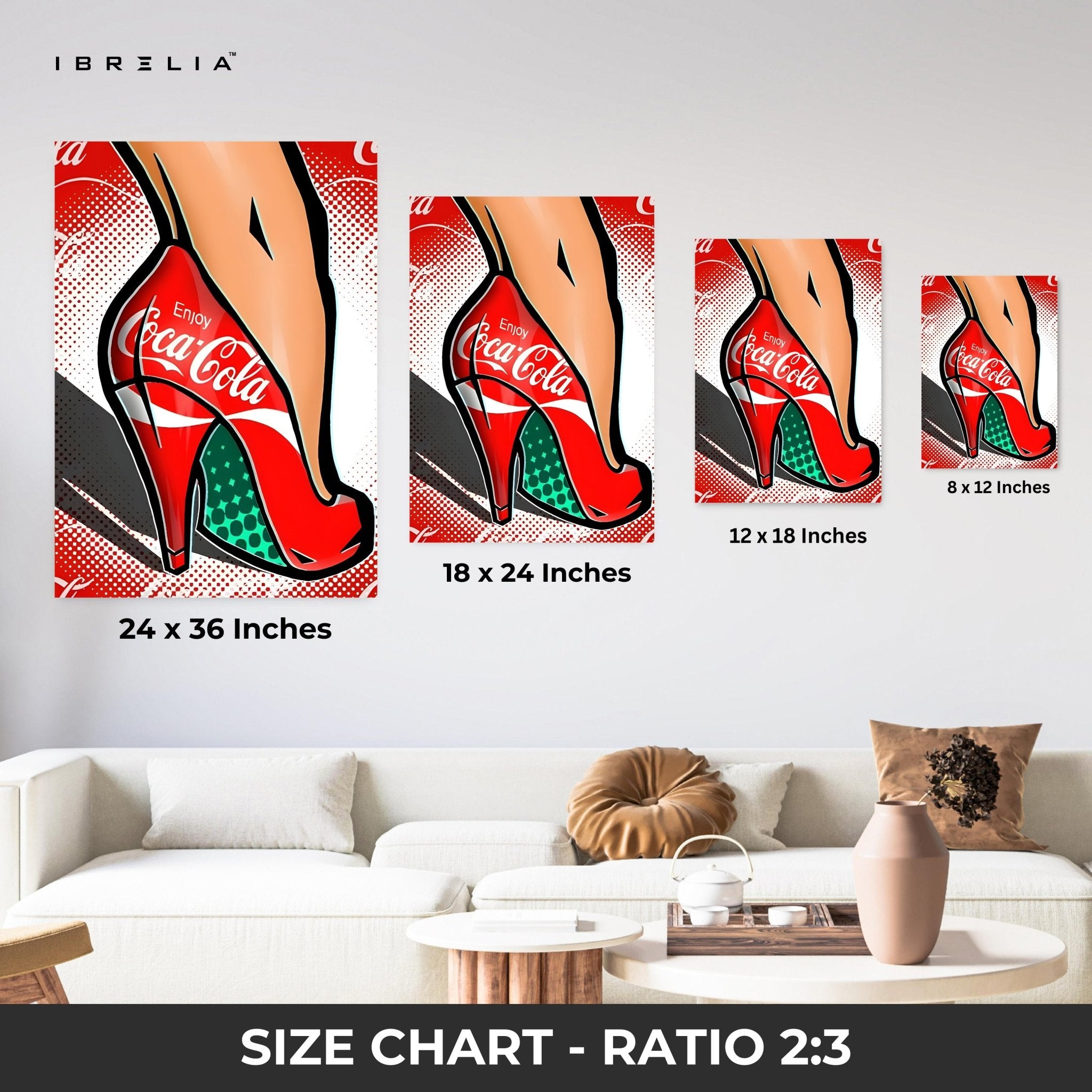 Coca - Cola Pop Art Heels Wall Frame | 4K Ultra Wrap Frame Wall Art in Pakistan | IBRELIA™ - IBRELIA