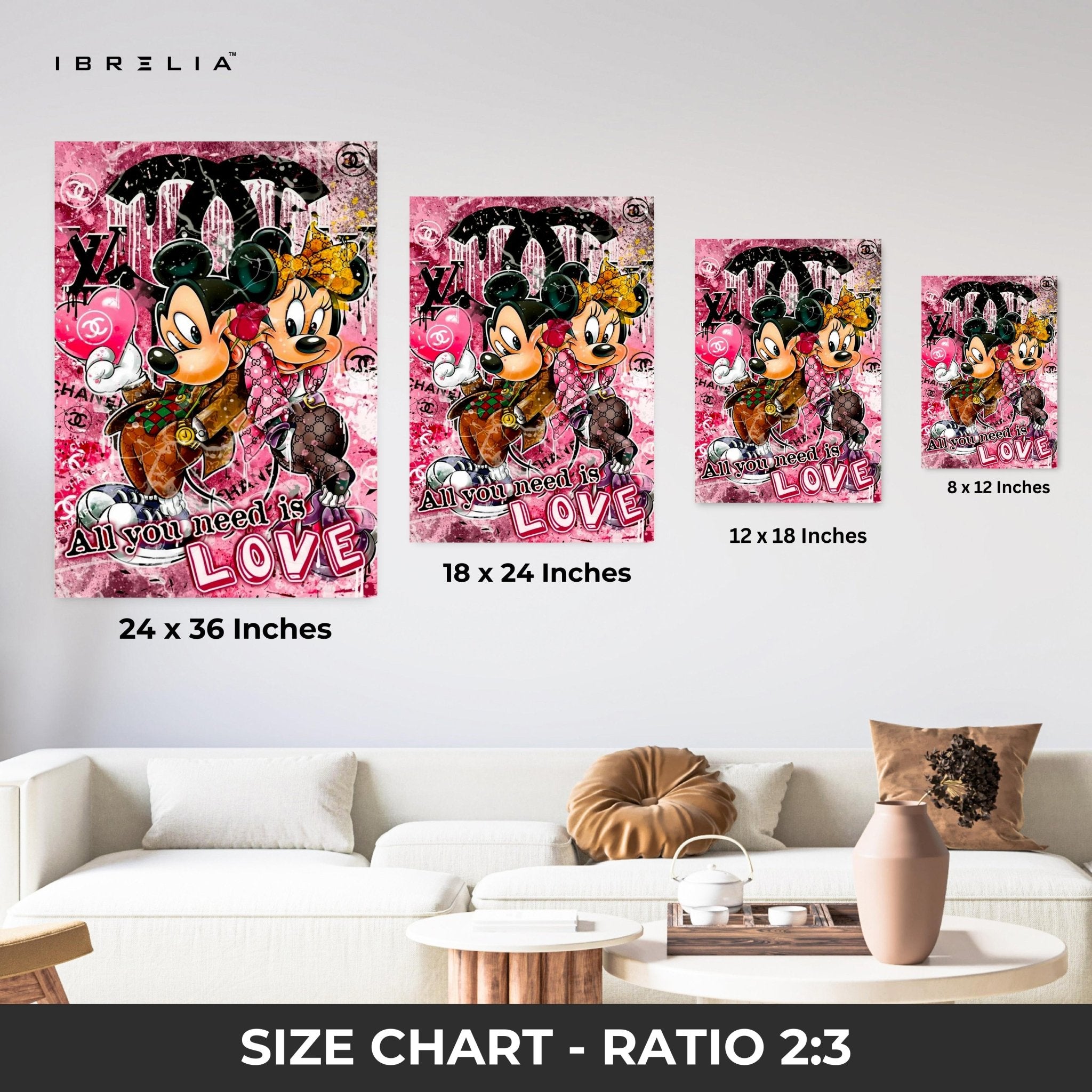 All You Need Is Love Wall Frame | 4K Ultra Wrap Frame Wall Art in Pakistan | IBRELIA™ - IBRELIA