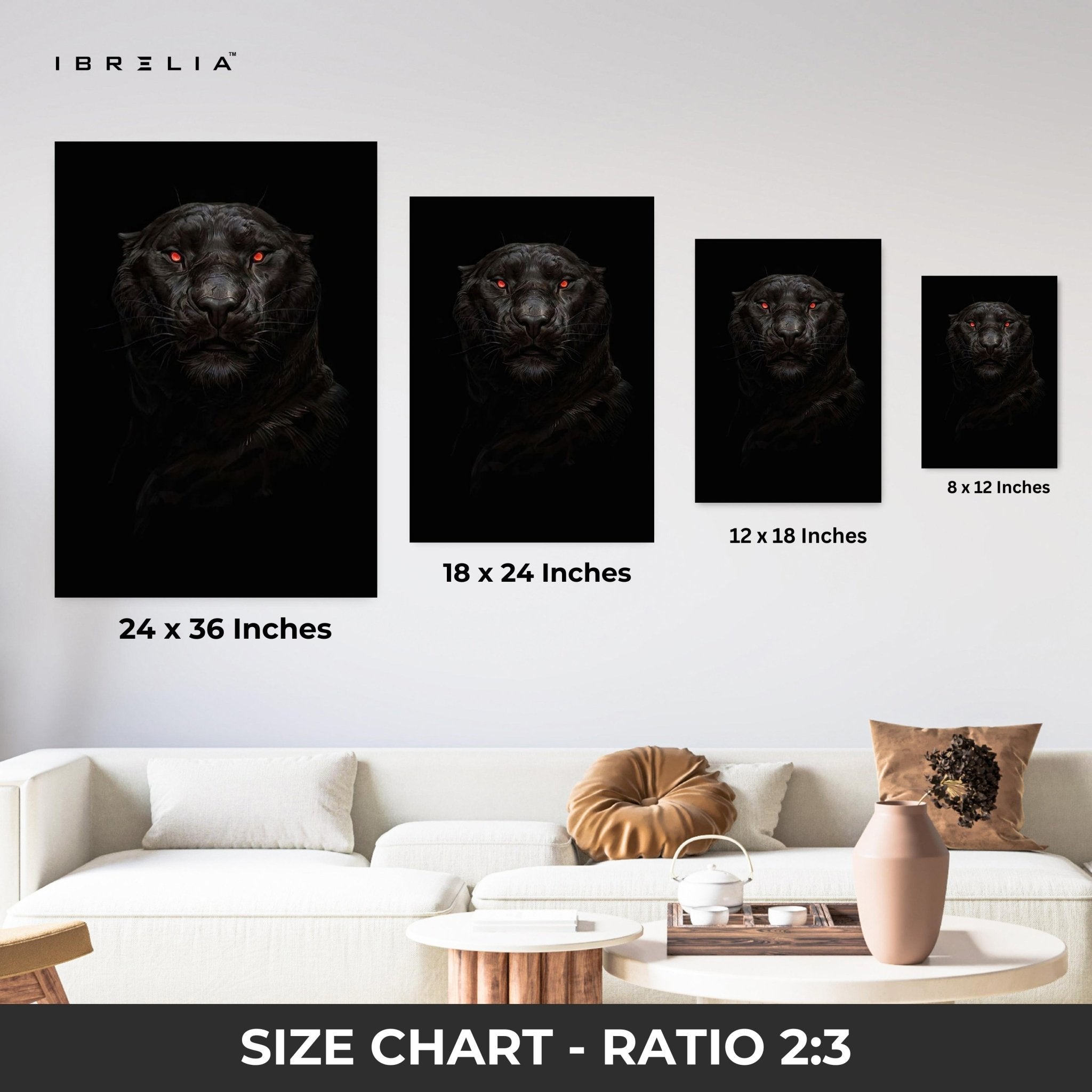 Black Panther Wall Frame | 4K Ultra Wrap Frame Wall Art in Pakistan | IBRELIA™ - IBRELIA