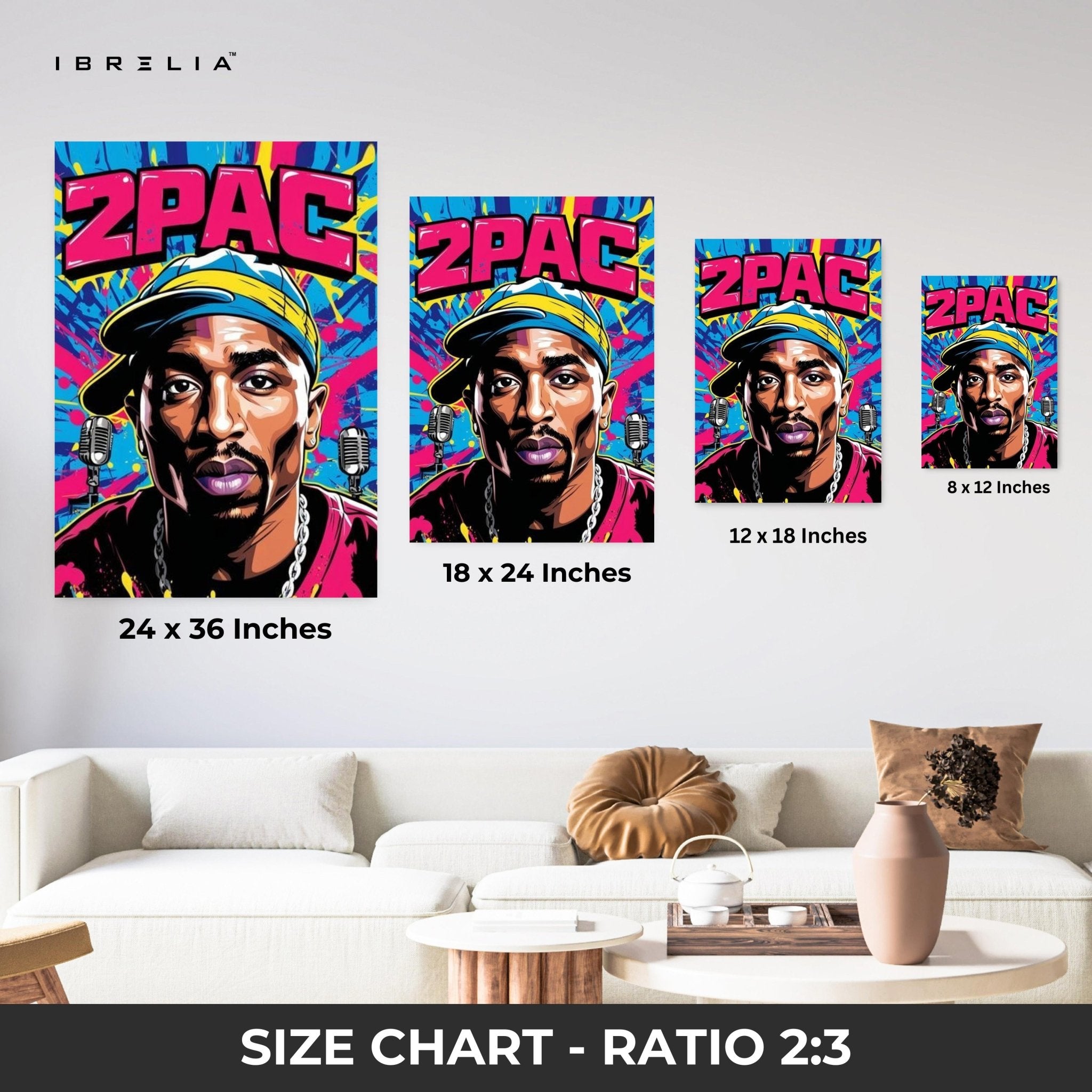 2PAC Pop Art Wall Frame | 4K Ultra Wrap Frame Wall Art in Pakistan | IBRELIA™ - IBRELIA