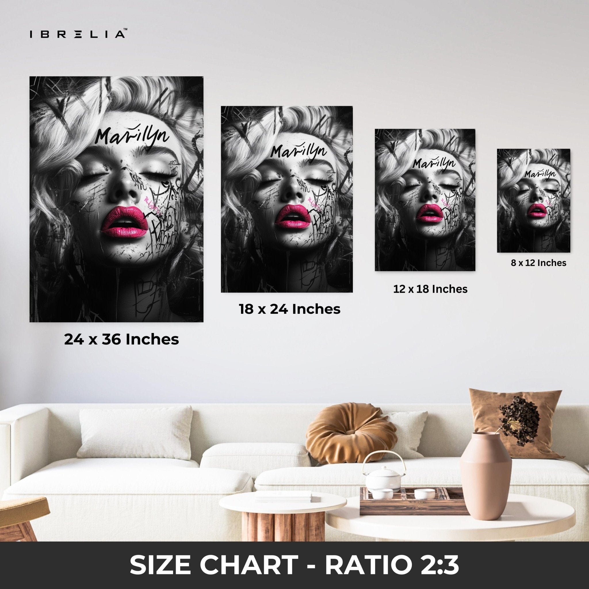Marilyn Graffiti Portrait Wall Frame | 4K Ultra Wrap Frame Wall Art in Pakistan | IBRELIA™ - IBRELIA