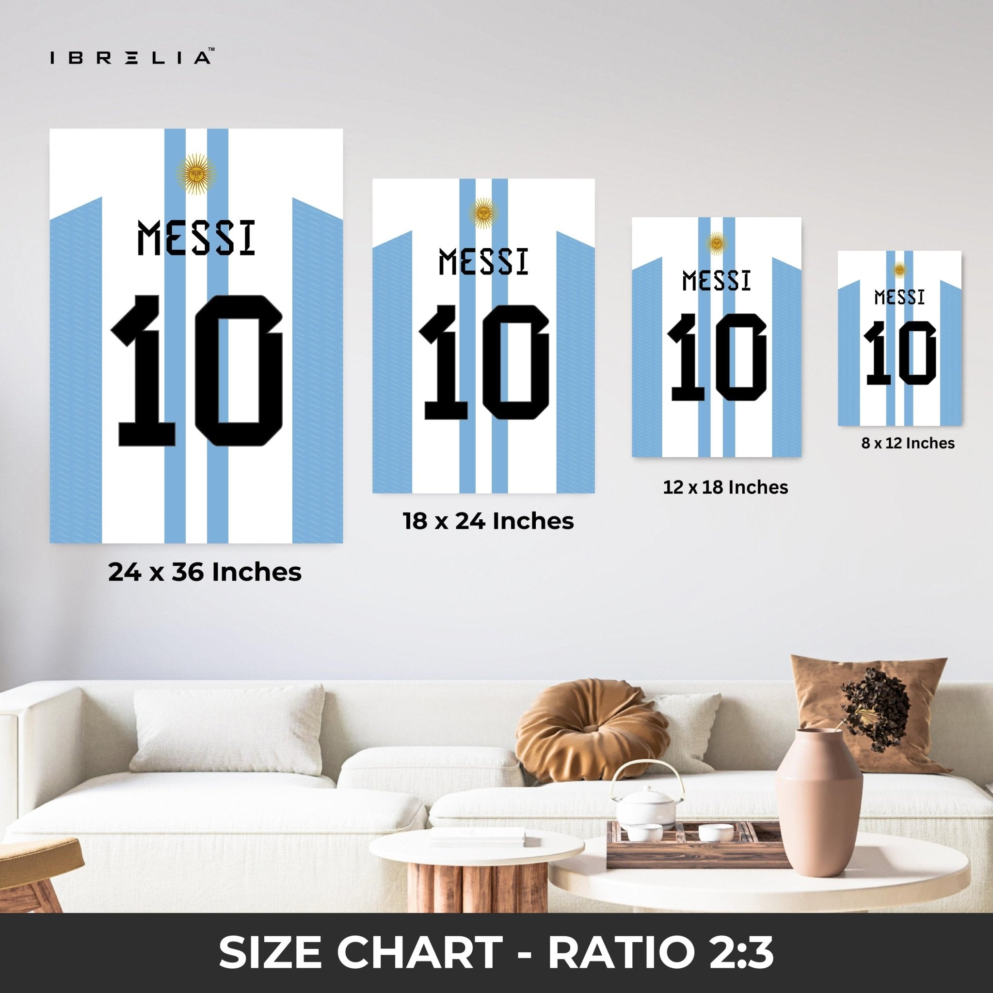 Lionel Messi Argentina No.10 Jersey – 4K Ultra Wrap Frame Wall Art in Pakistan | IBRELIA™ - IBRELIA