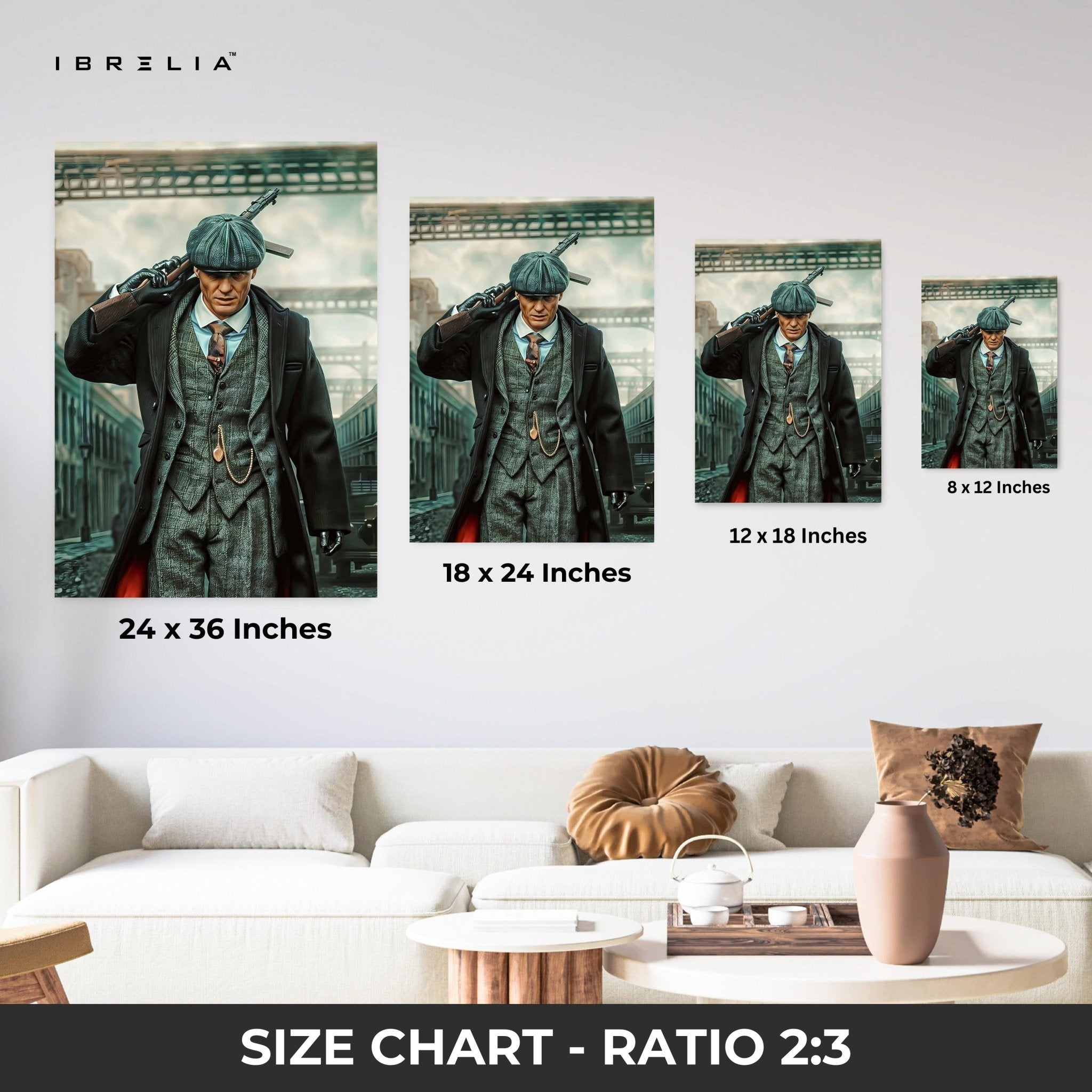 Thomas Shelby Peaky Blinders Gun Scene 4K Ultra Wrap Frame Wall Art in Pakistan | IBRELIA™ - IBRELIA