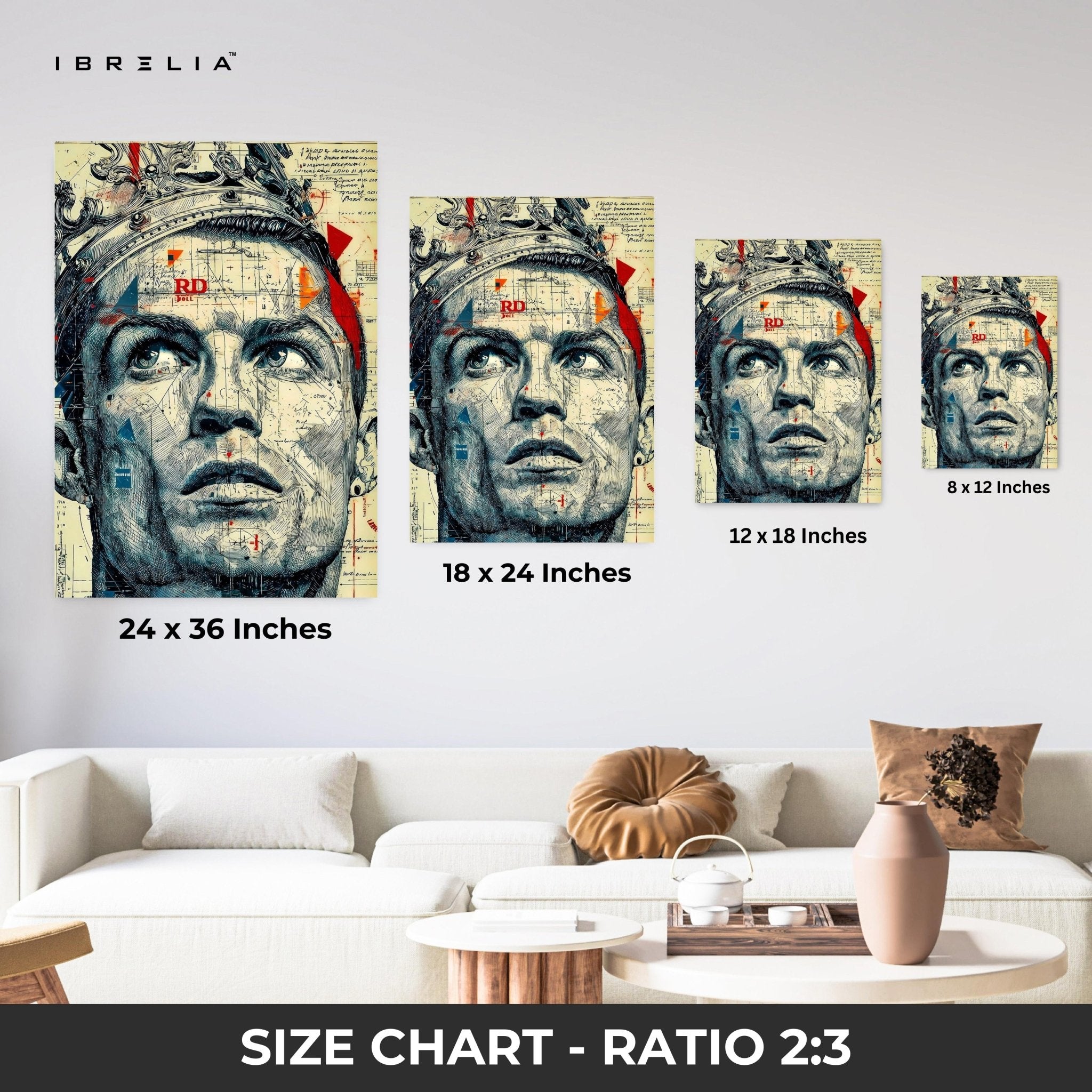 Ronaldo Crown Wall Frame | 4K Ultra Wrap Frame Wall Art in Pakistan | IBRELIA™ - IBRELIA