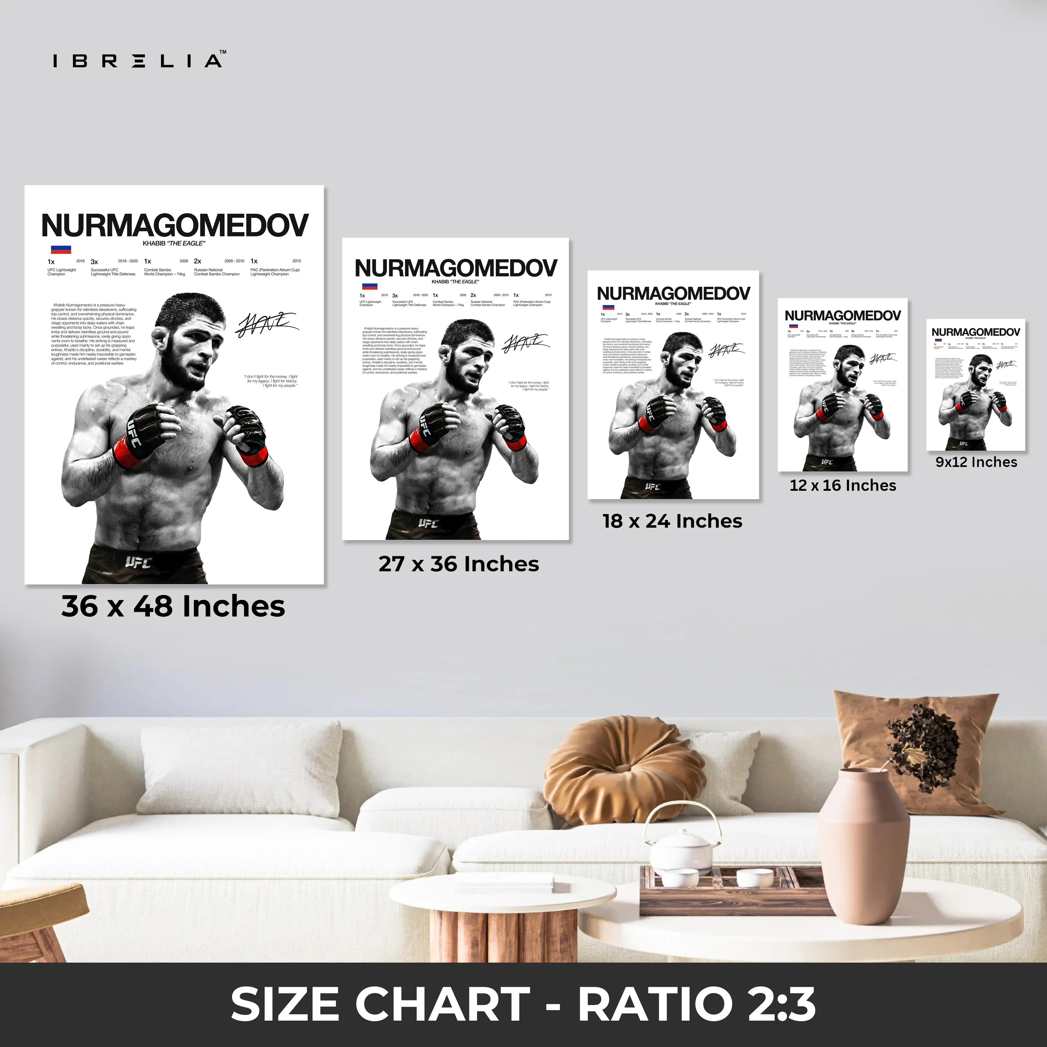 Khabib Nurmagomedov McGregor Jon Jones UFC Legends 3 Panel 4K Ultra HD Wall Art in Pakistan | IBRELIA™ IBRELIA