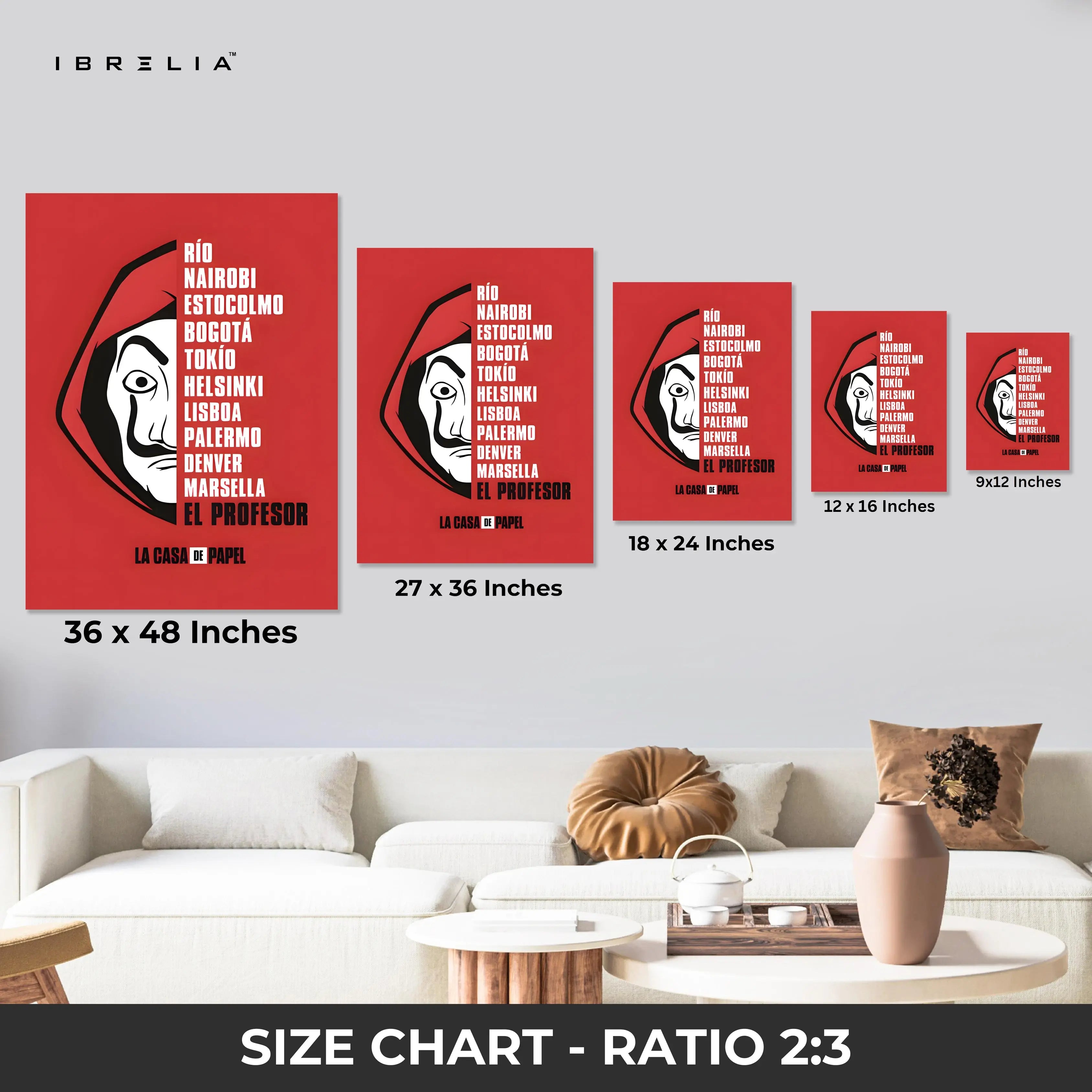 Money Heist La Casa De Papel 3 Panel 4K Ultra HD Wall Art in Pakistan | IBRELIA™ IBRELIA