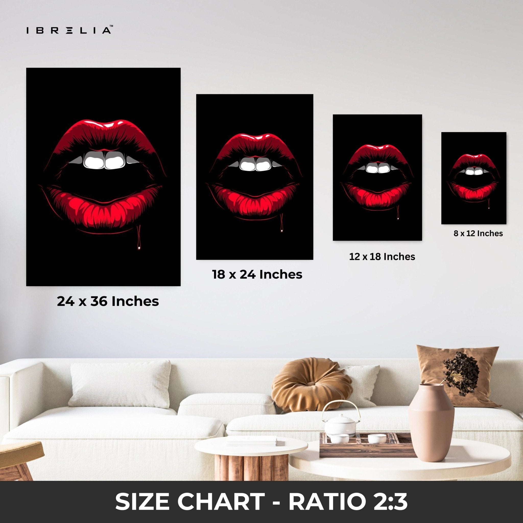Vampire Lips Wall Frame | 4K Ultra Wrap Frame Wall Art in Pakistan | IBRELIA™ - IBRELIA