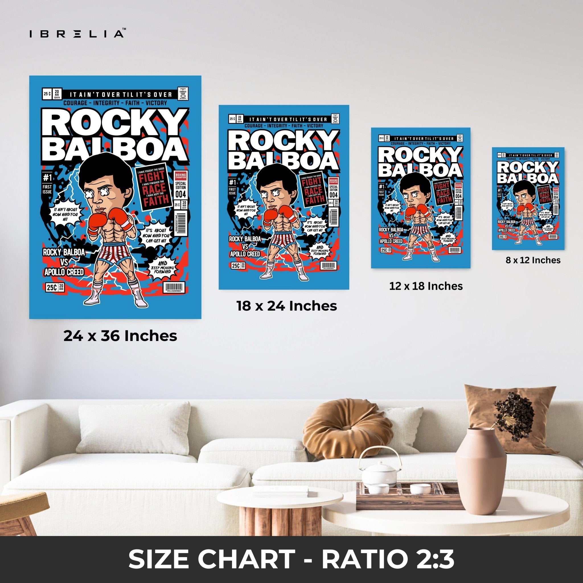 Rocky Balboa “Comic Pop Edition” 4K Wall Art in Pakistan | IBRELIA™ - IBRELIA