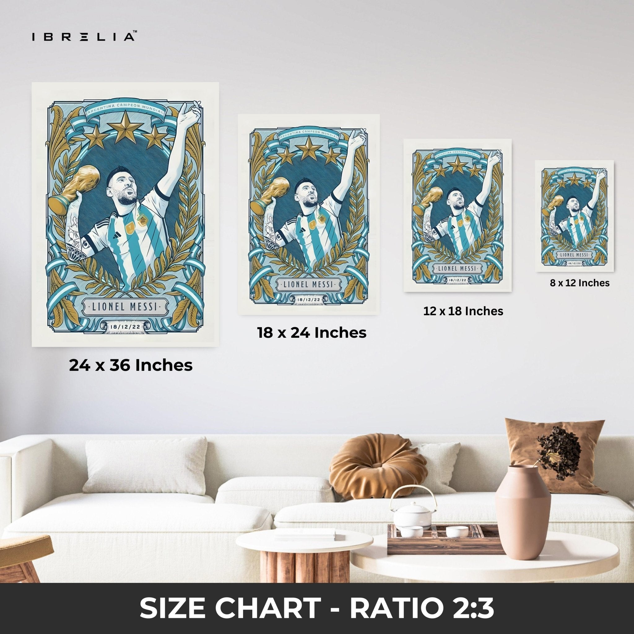 Lionel Messi Wall Art – World Cup Glory Edition | IBRELIA™ - IBRELIA
