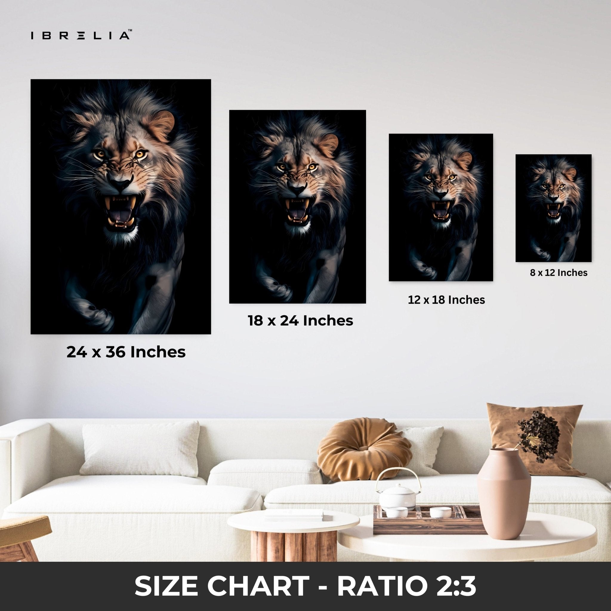 Roaring Lion 4K Ultra HD Wall Art in Pakistan | IBRELIA™ - IBRELIA