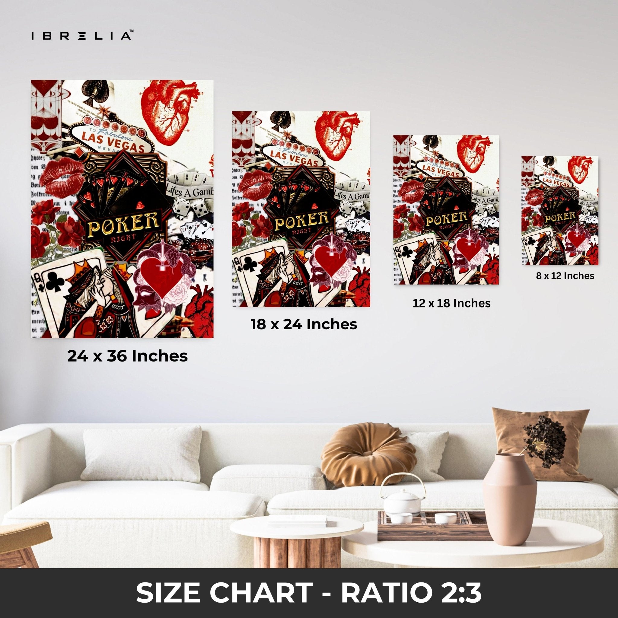 Vegas Poker Wall Frame | 4K Ultra Wrap Frame Wall Art in Pakistan | IBRELIA™ - IBRELIA