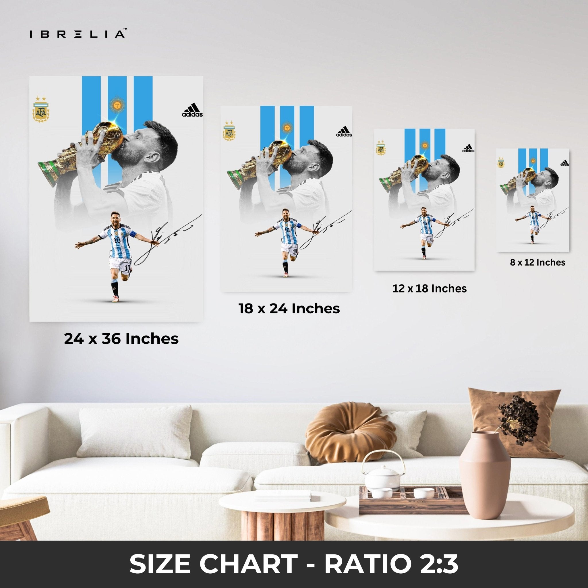Lionel Messi World Cup Victory Wall Frame | 4K Ultra Wrap Frame Wall Art in Pakistan | IBRELIA™ - IBRELIA