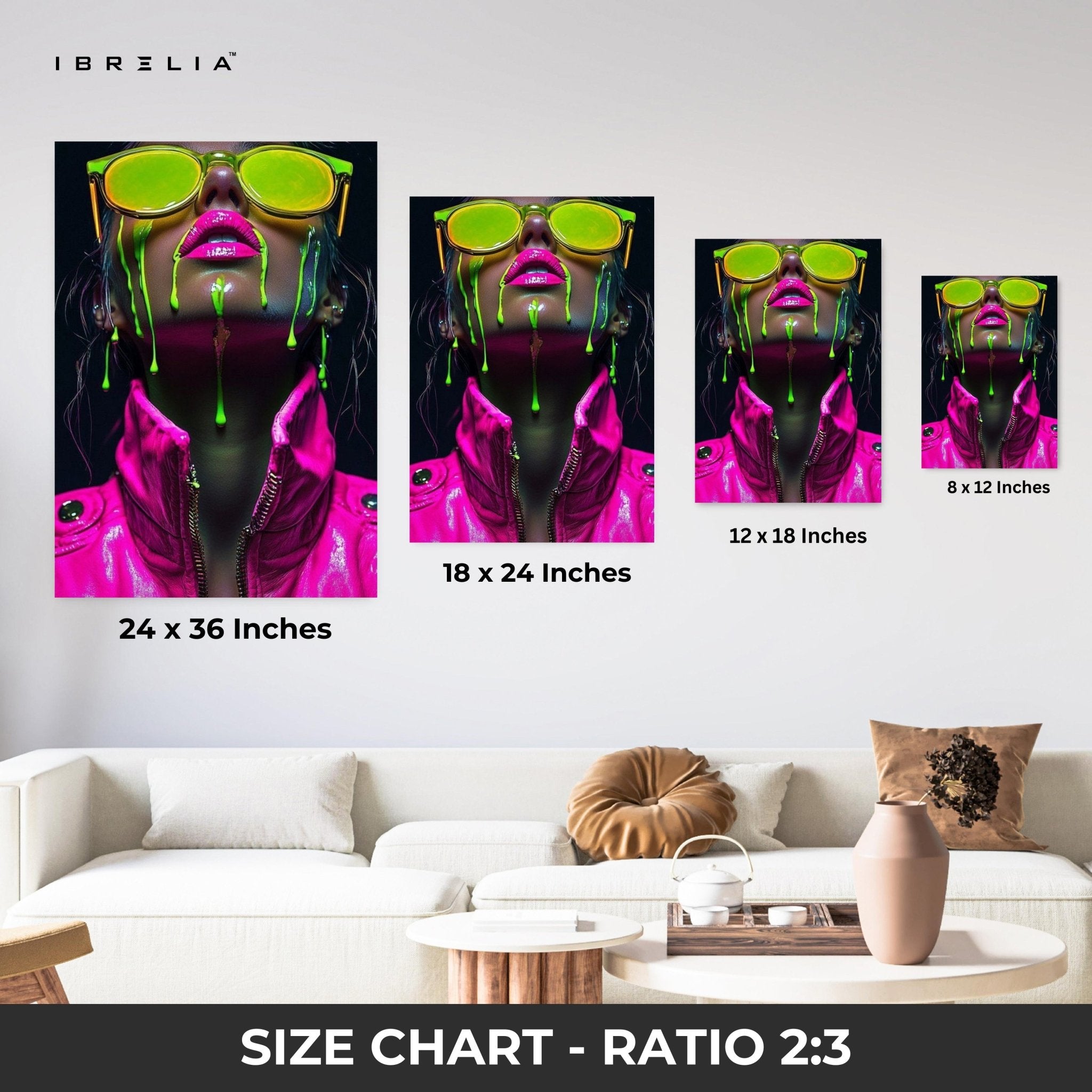 Neon Drip Girl Wall Frame | 4K Ultra Wrap Frame Wall Art in Pakistan | IBRELIA™ - IBRELIA