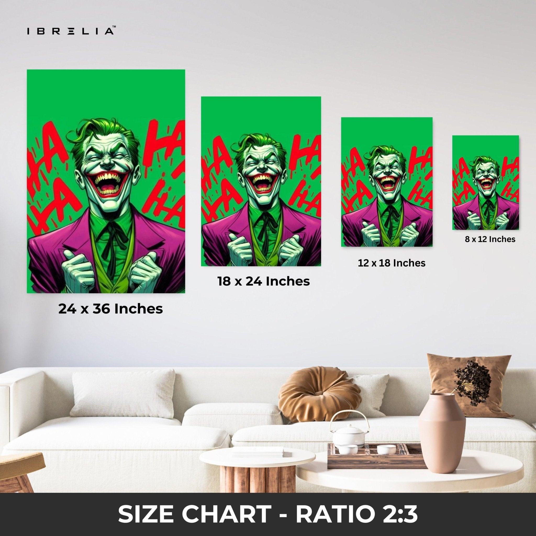 Joker Laughing Wall Frame | 4K Ultra Wrap Frame Wall Art in Pakistan | IBRELIA™ - IBRELIA