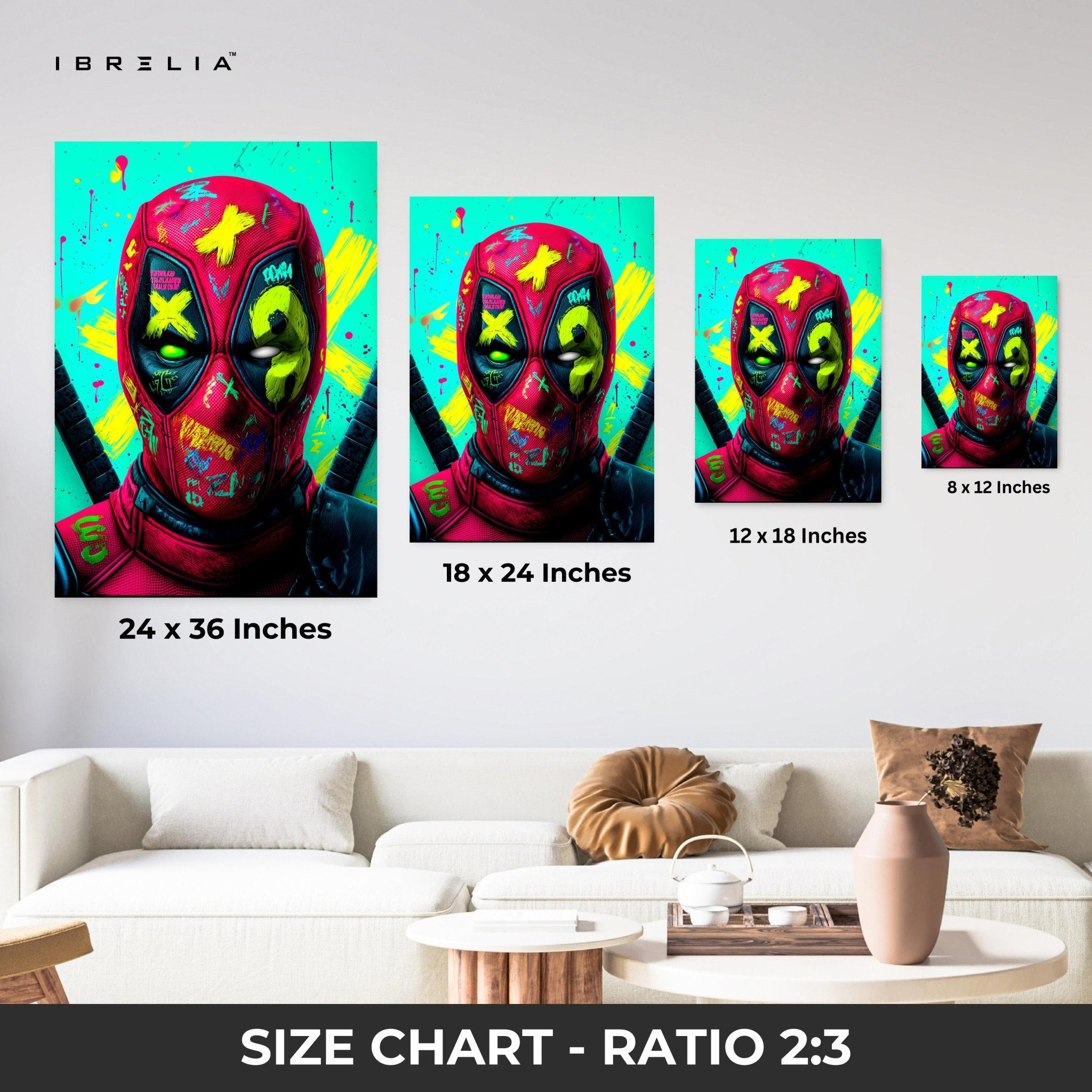 Graffiti Deadpool Wall Frame | 4K Ultra Wrap Frame Wall Art in Pakistan | IBRELIA™ - IBRELIA