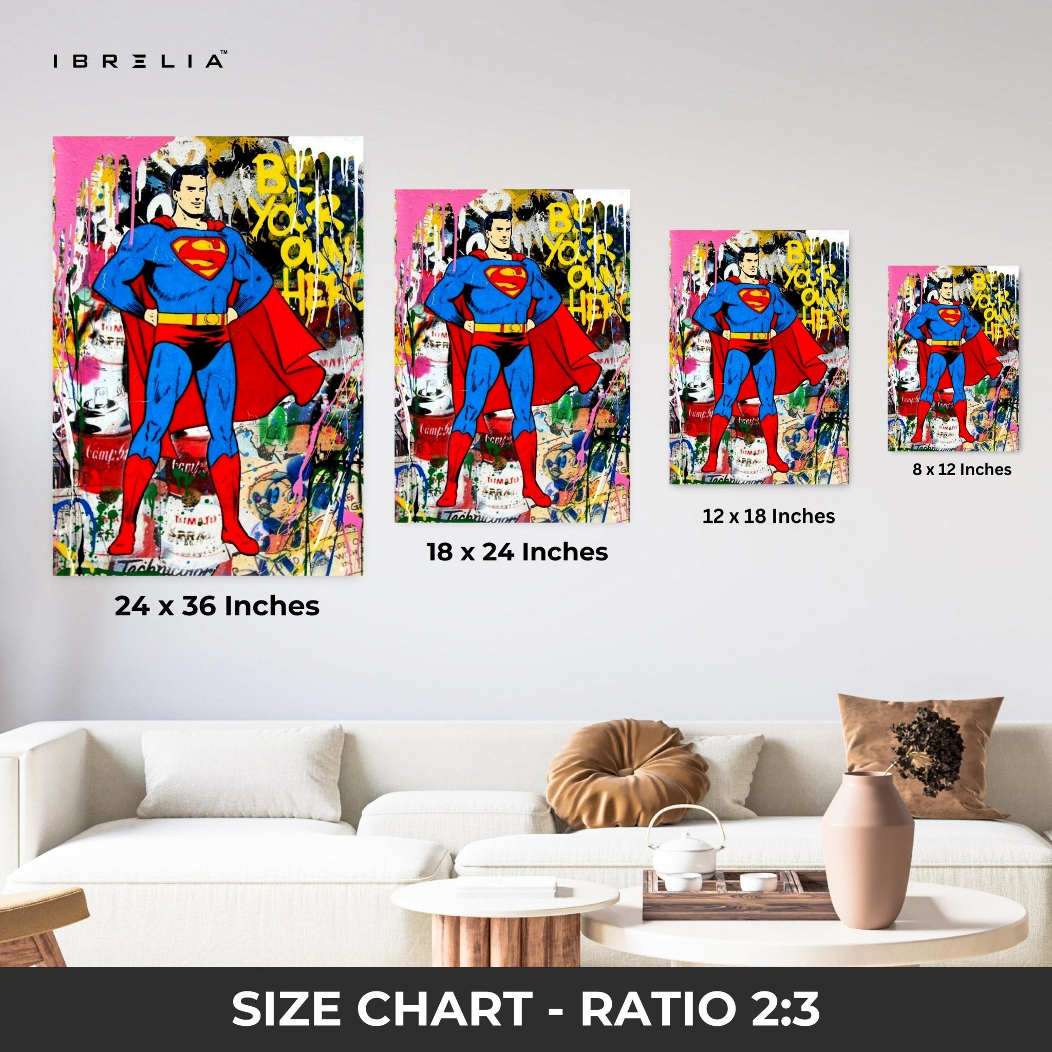 Superman “Be Your Own Hero” Wall Frame | 4K Ultra Wrap Frame Wall Art in Pakistan | IBRELIA™ - IBRELIA