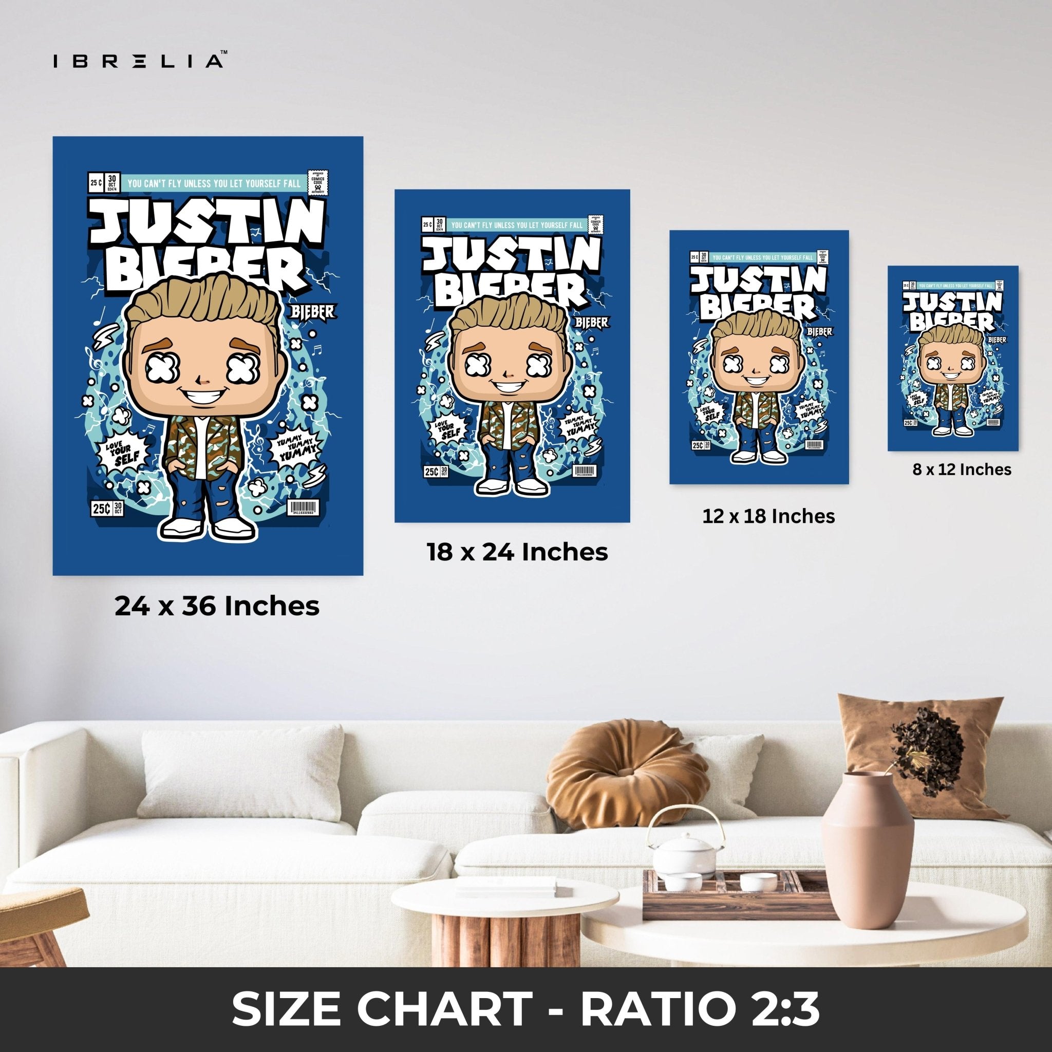 Justin Bieber Pop Art Comic Edition – 4K Ultra Wrap Frame Wall Art in Pakistan | IBRELIA™ - IBRELIA
