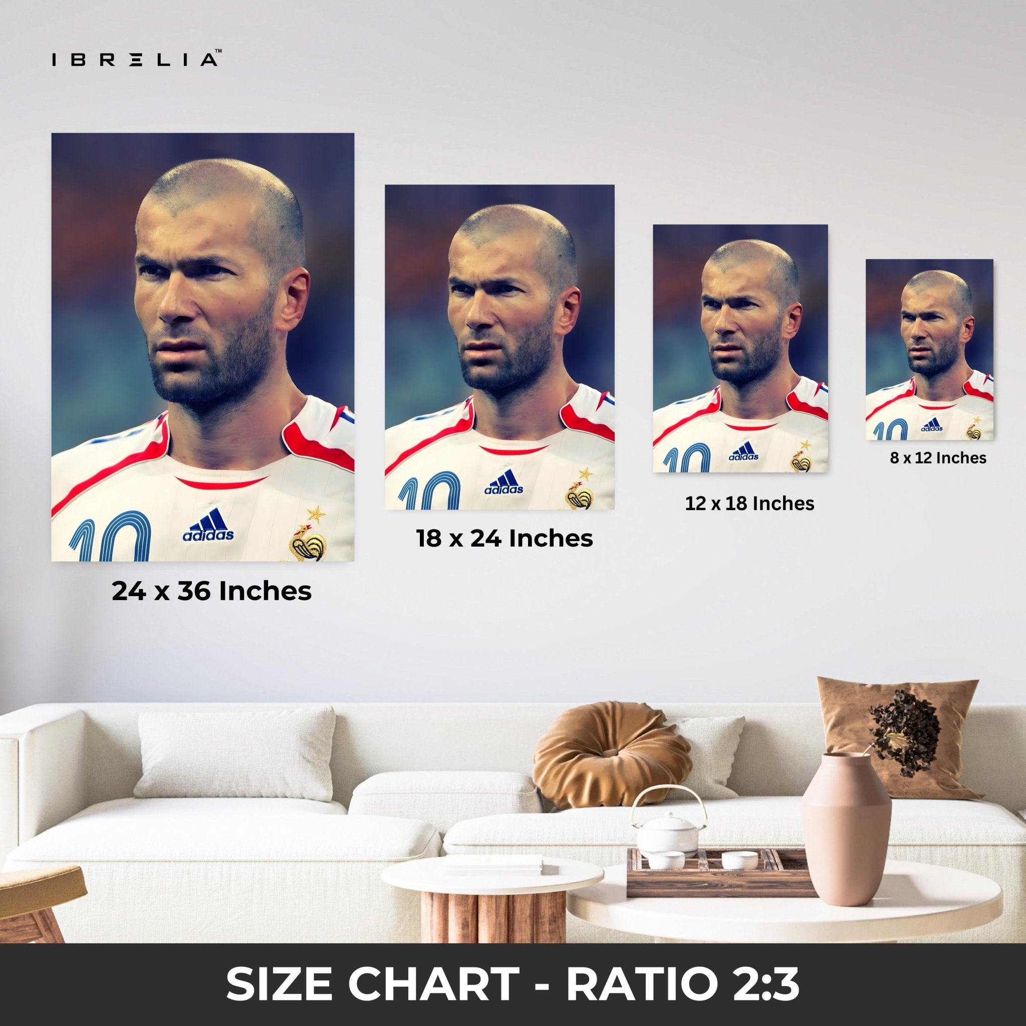 Zinedine Zidane – The Maestro Wall Frame | 4K Ultra Wrap Frame Wall Art in Pakistan | IBRELIA™ - IBRELIA