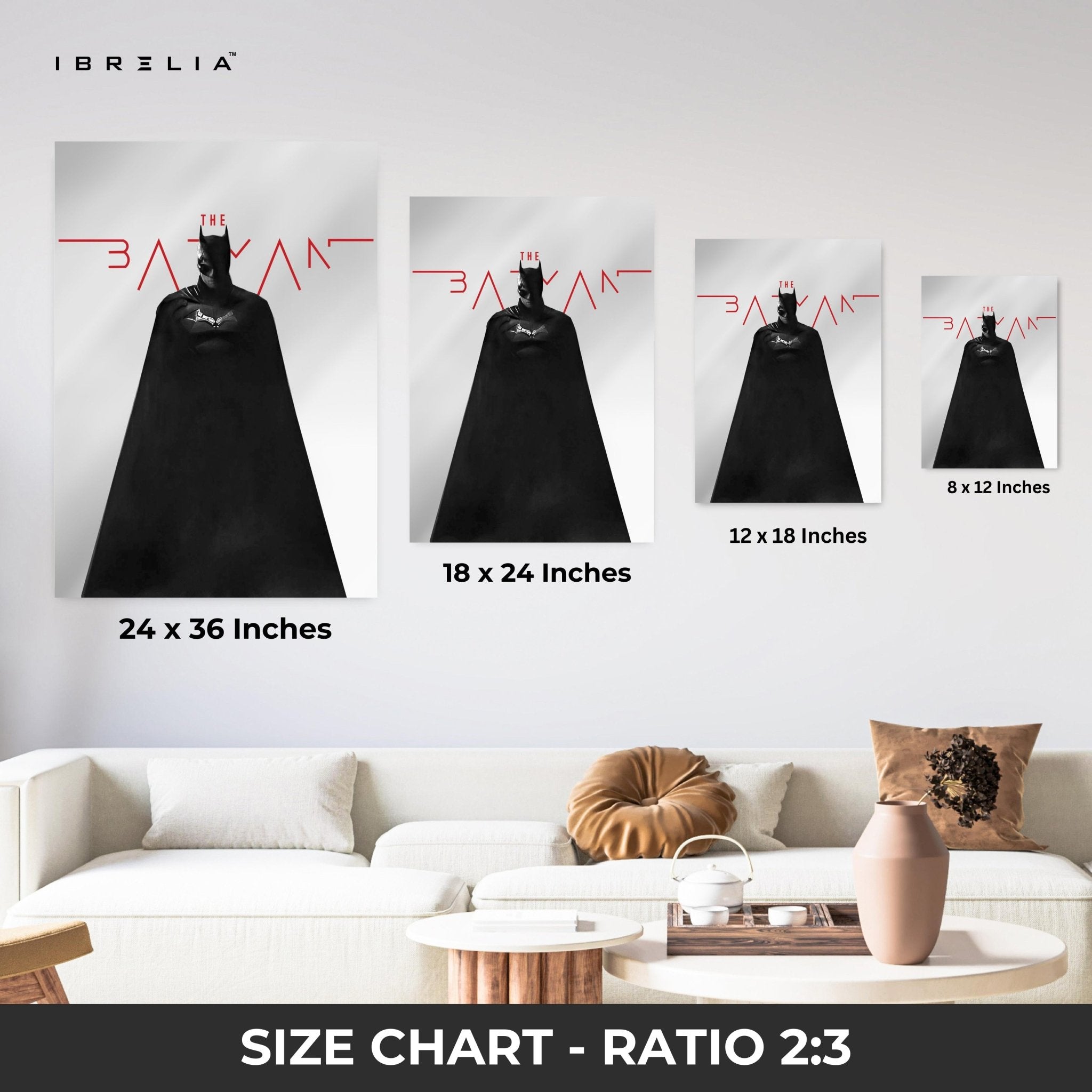 The Batman Minimal Noir Wall Frame | 4K Ultra Wrap Frame Wall Art in Pakistan | IBRELIA™ - IBRELIA