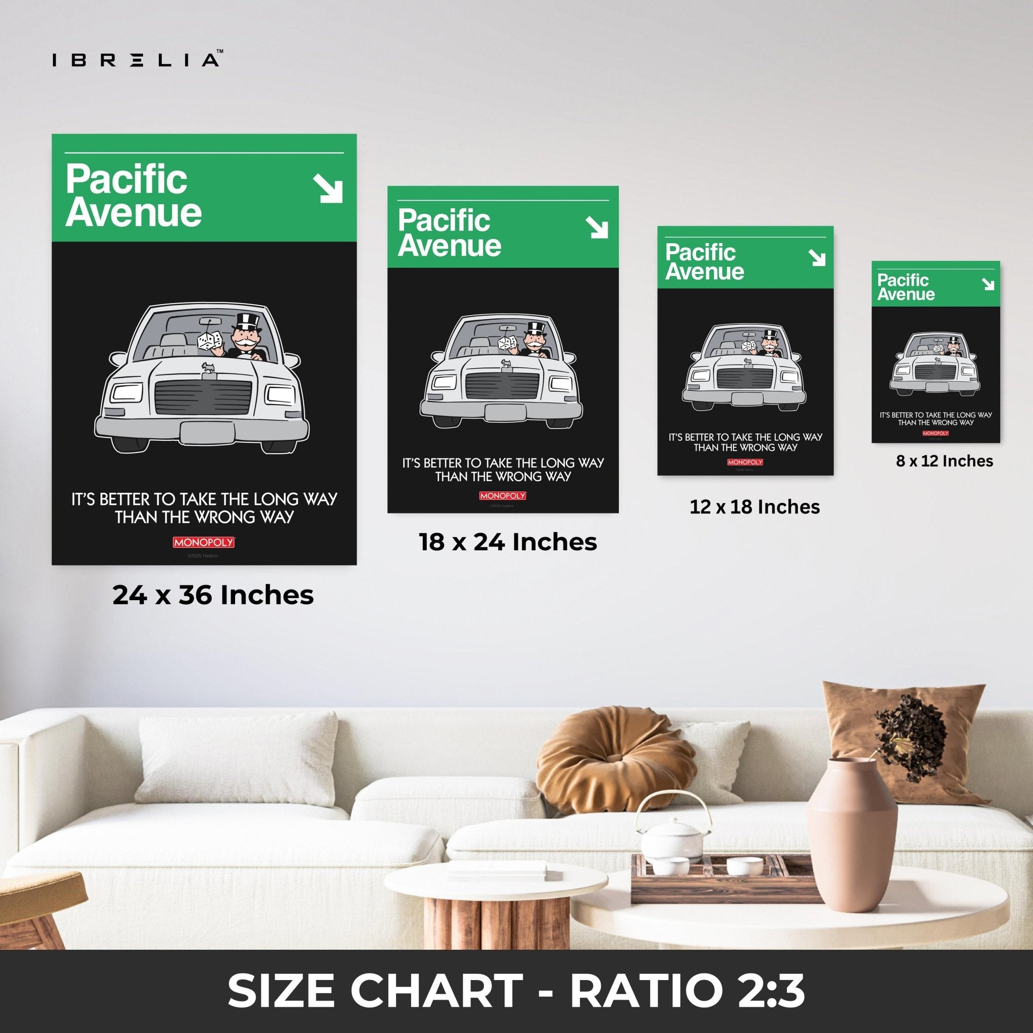 Monopoly “Pacific Avenue” Wall Art – Luxury Motivational Edition | IBRELIA™ - IBRELIA