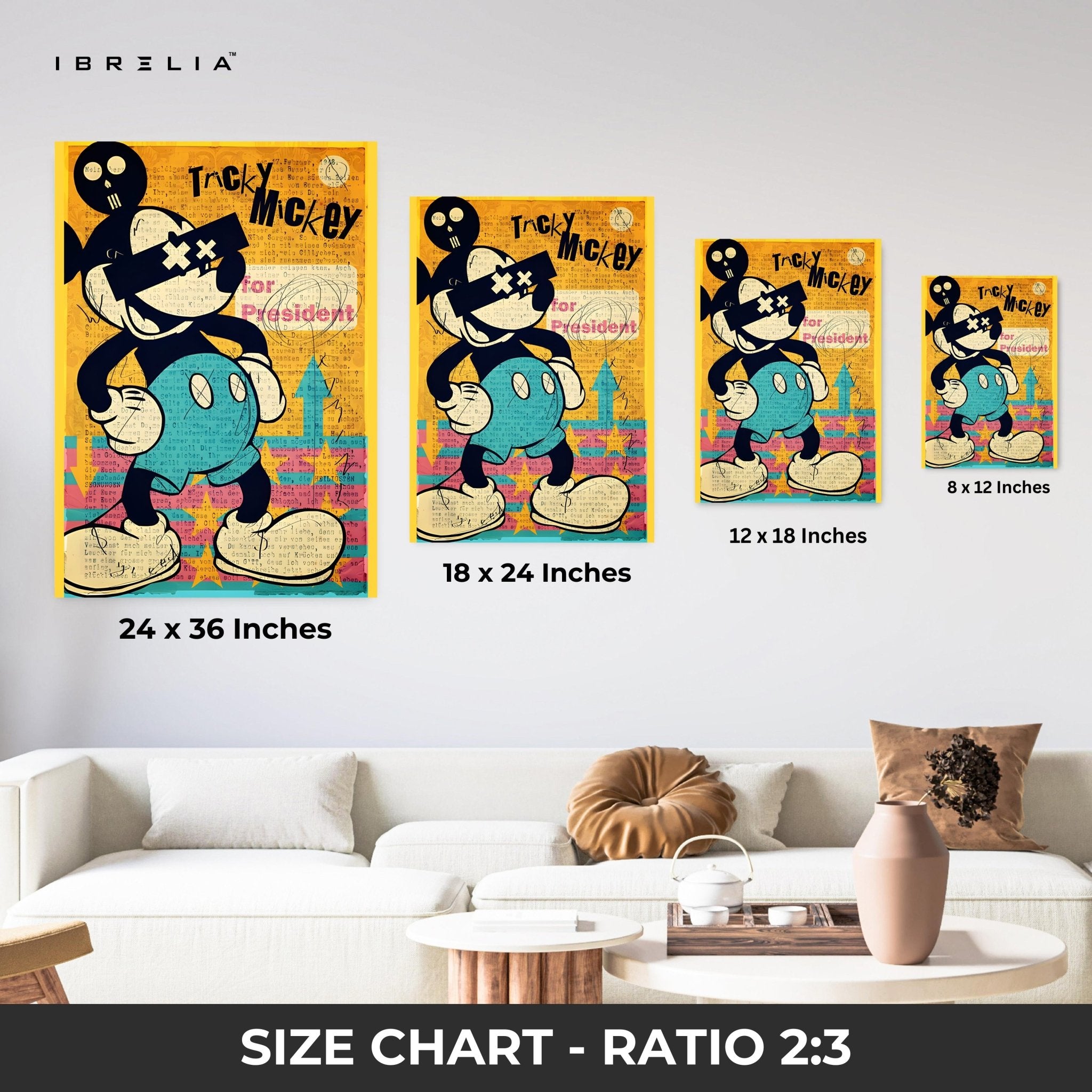Tricky Mickey – Pop Art Graffiti Wall Frame | 4K Ultra Wrap Frame Wall Art in Pakistan | IBRELIA™ - IBRELIA