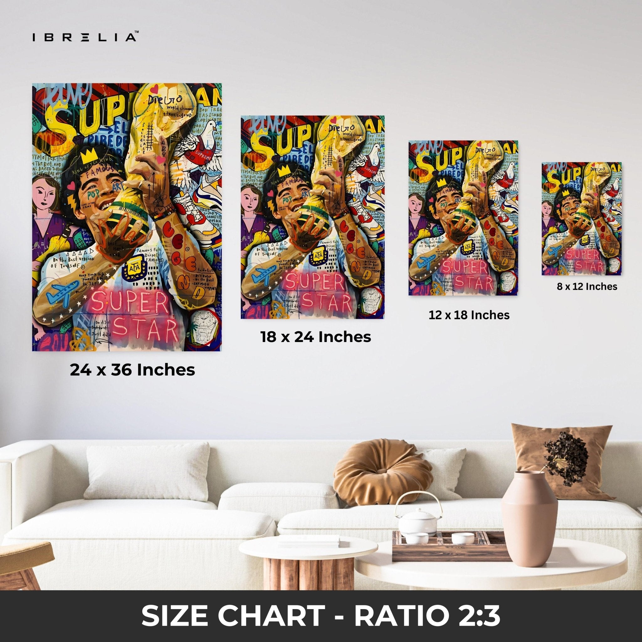Lionel Messi “Superstar” Graffiti 4K Wall Art in Pakistan | IBRELIA™ - IBRELIA