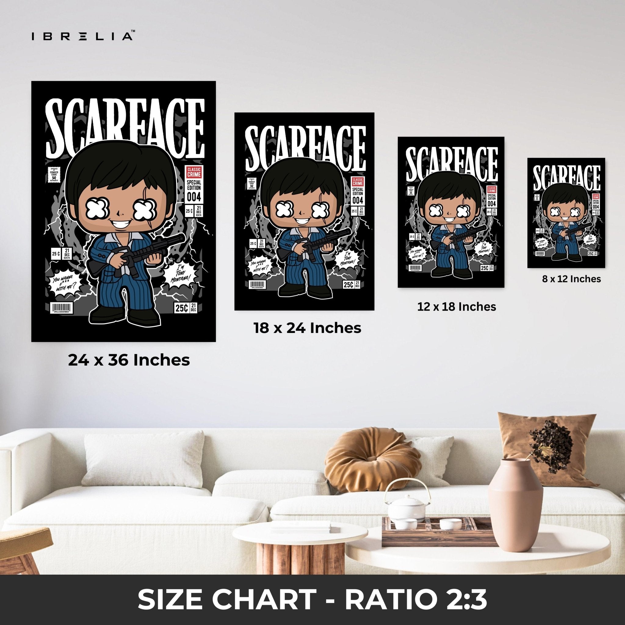 Scarface “Comic Pop Edition” 4K Wall Art in Pakistan | IBRELIA™ - IBRELIA