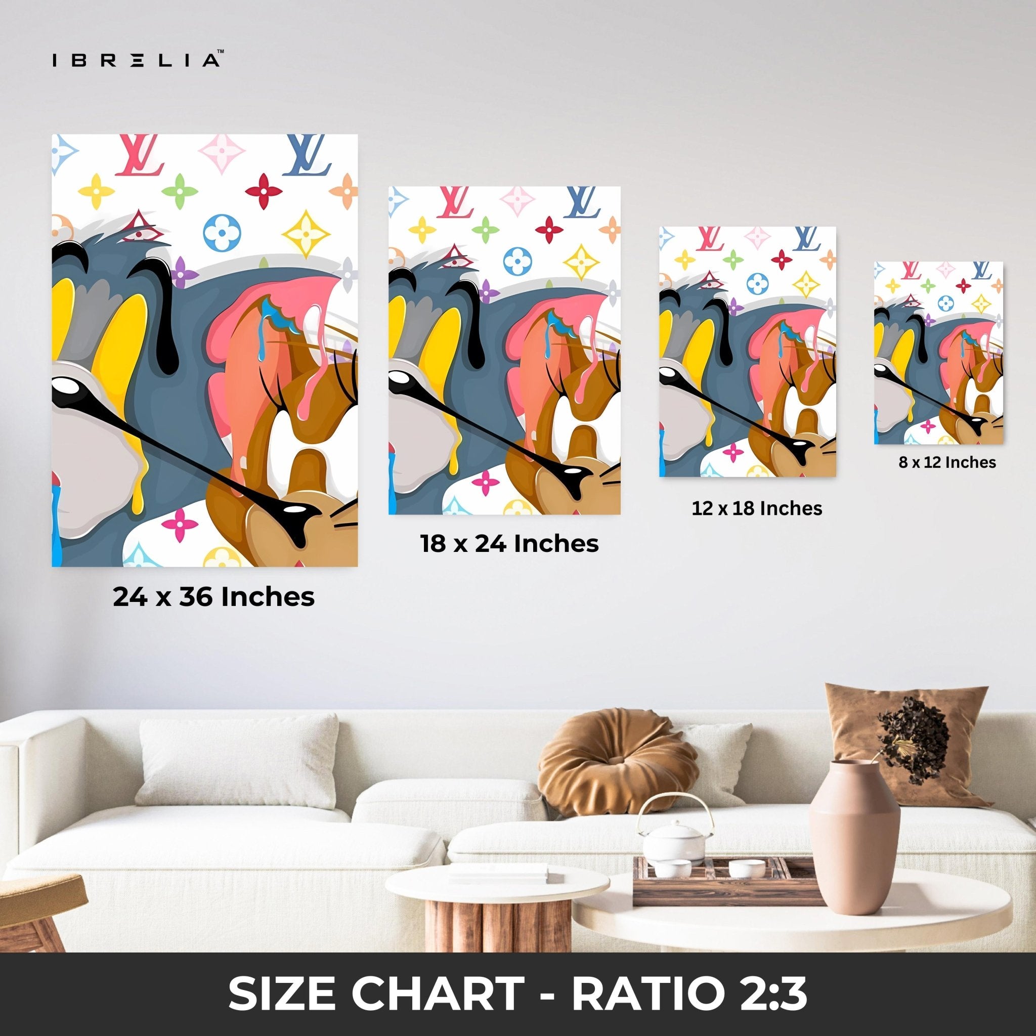 Tom & Jerry “LV Drip Edition” 4K Wall Art in Pakistan | IBRELIA™ - IBRELIA