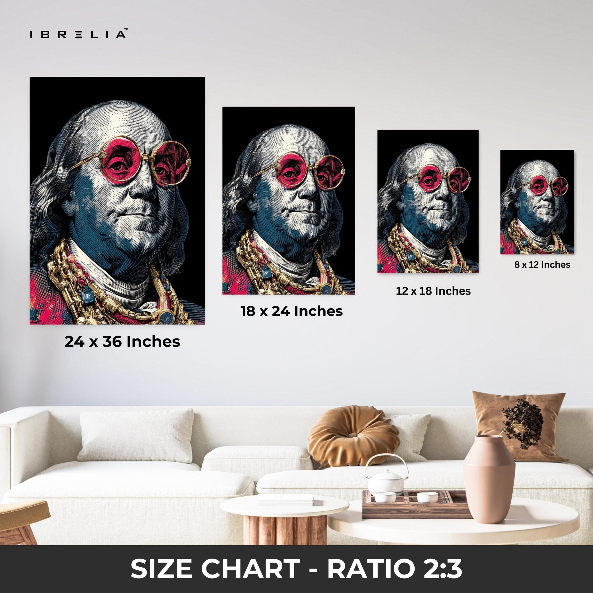 Benjamin Franklin Drip Culture Wall Frame | 4K Ultra Wrap Frame Wall Art in Pakistan | IBRELIA™ - IBRELIA