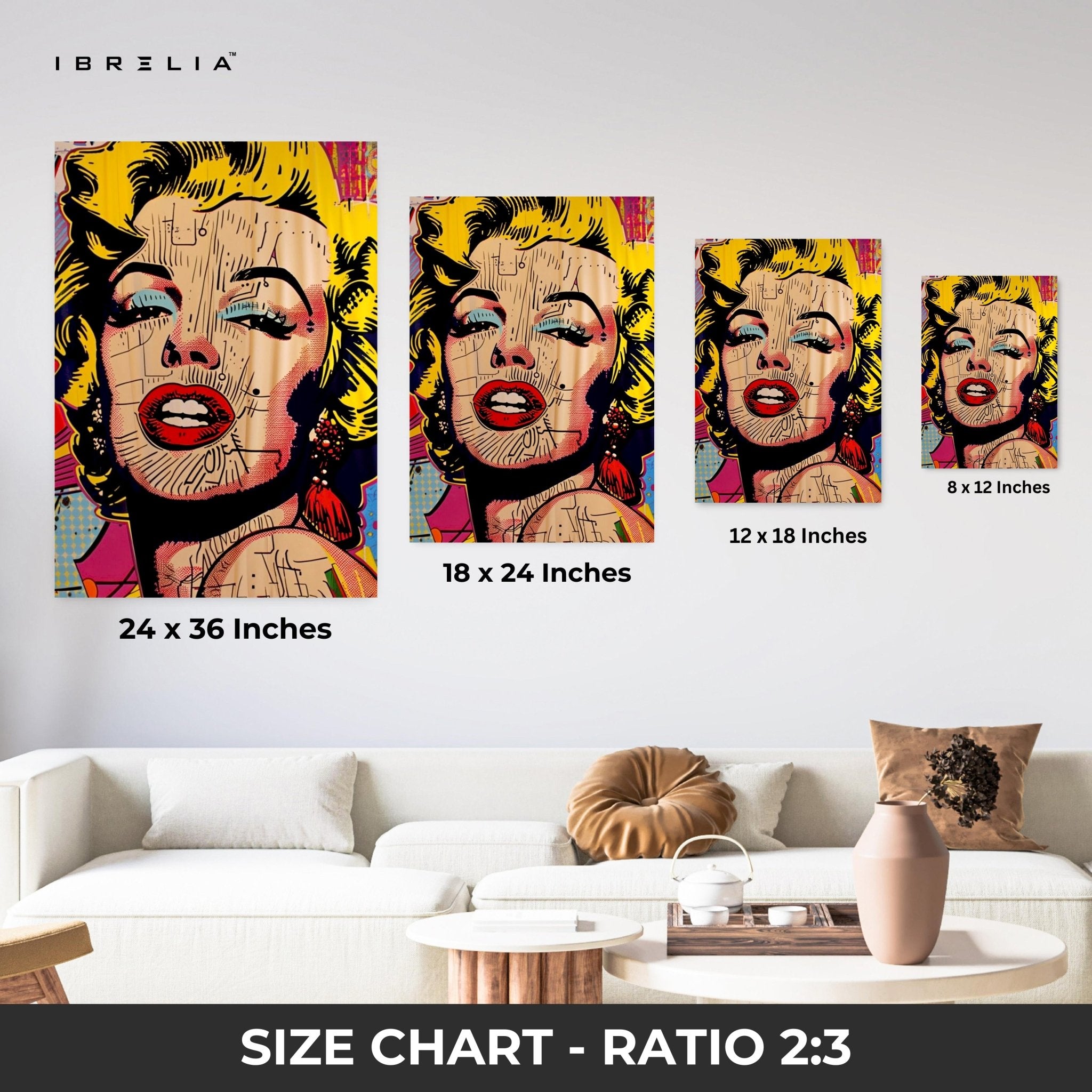 Marilyn Monroe Pop Art Wall Frame | 4K Ultra Wrap Frame Wall Art in Pakistan | IBRELIA™ - IBRELIA