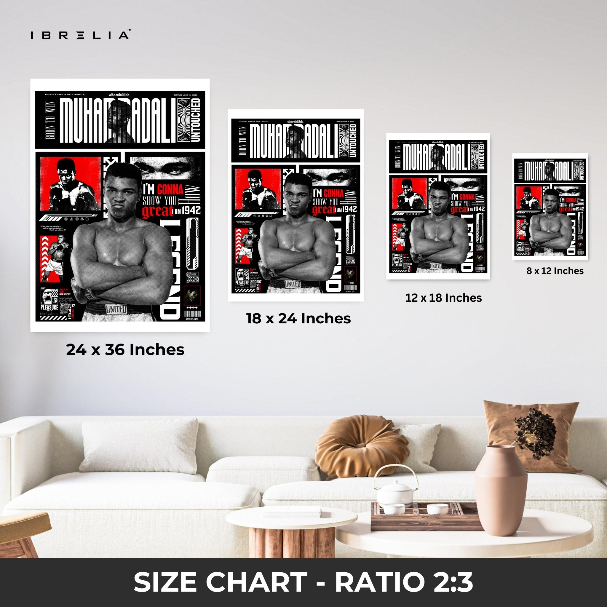 Muhammad Ali Wall Frame | 4K Ultra Wrap Frame Wall Art in Pakistan | IBRELIA™ - IBRELIA