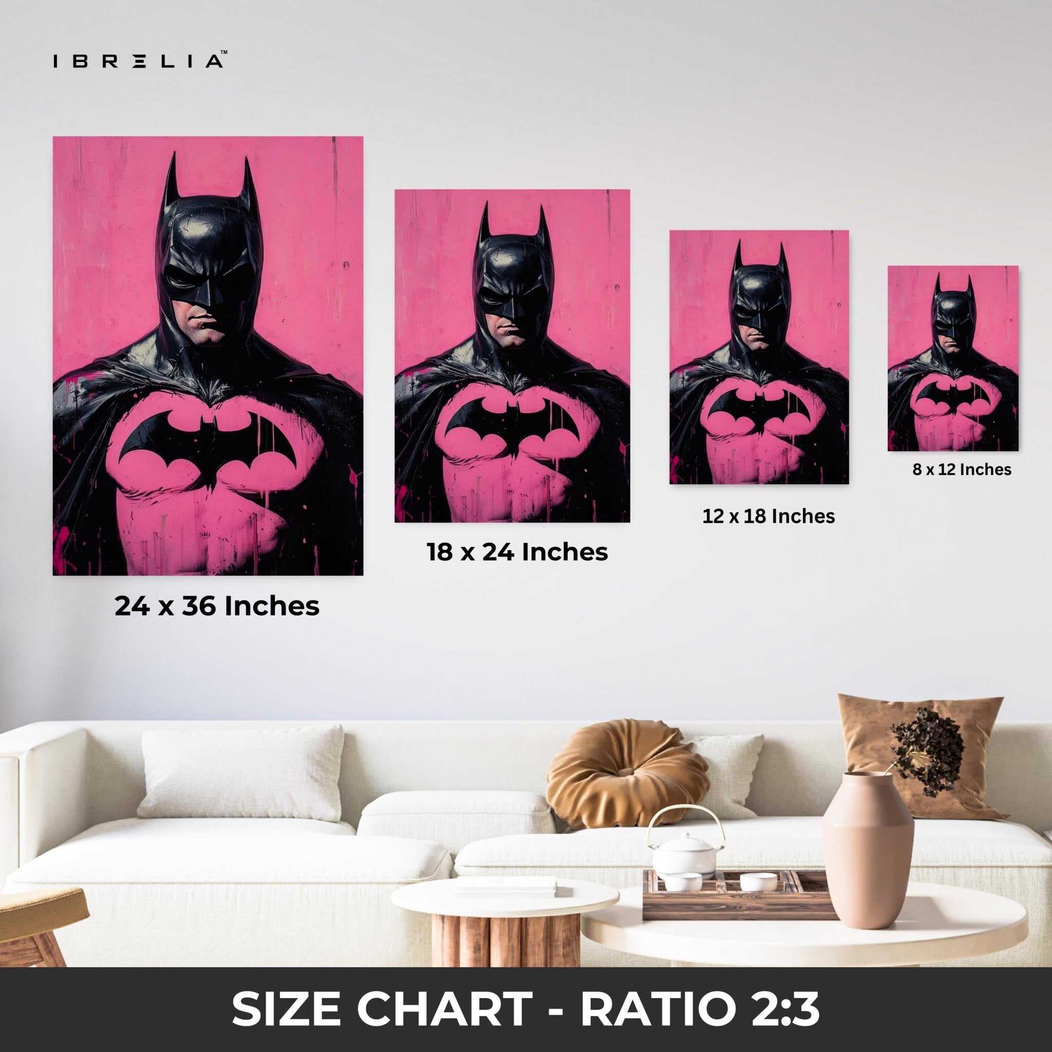Pink Batman Wall Frame | 4K Ultra Wrap Frame Wall Art in Pakistan | IBRELIA™ - IBRELIA