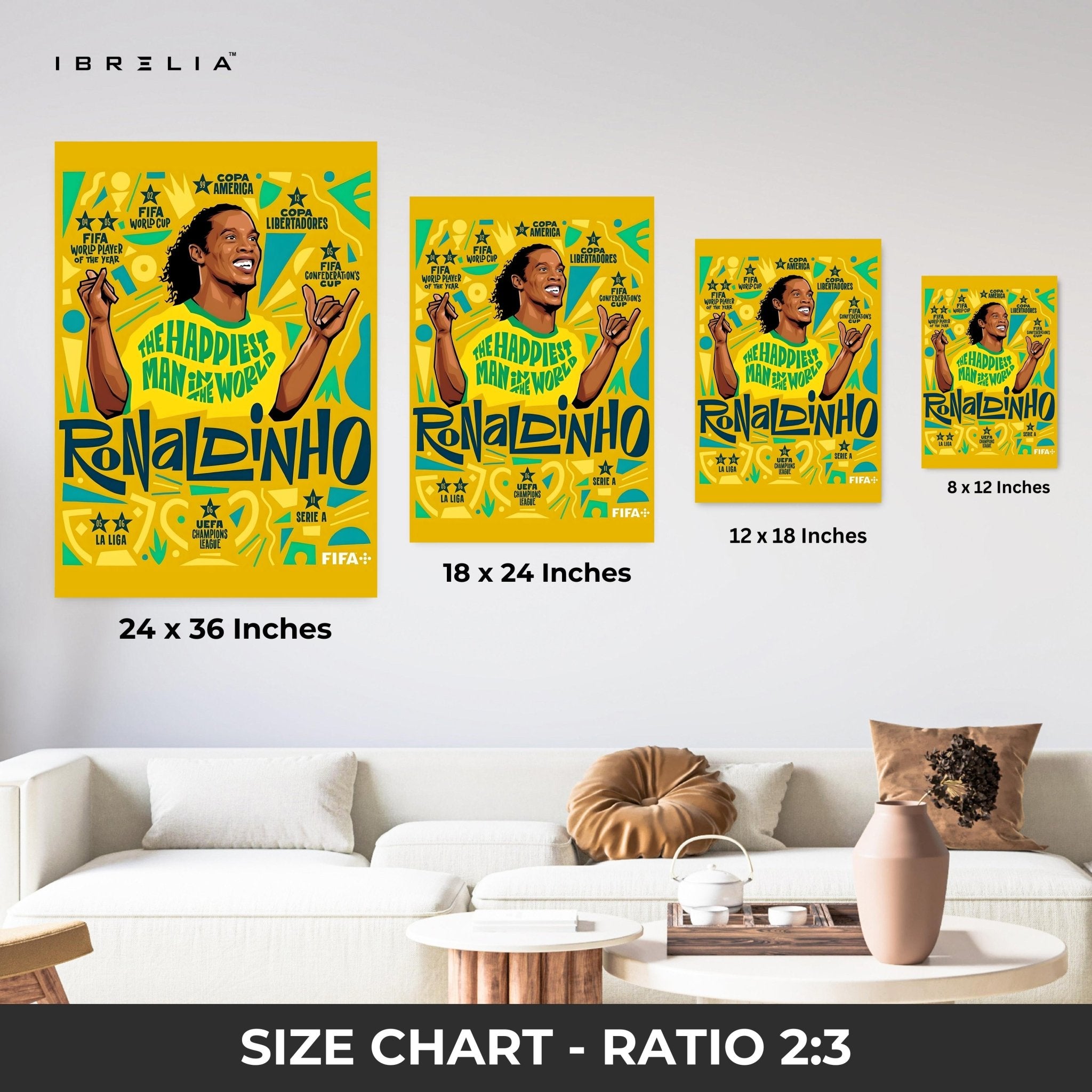 Ronaldinho Wall Art – The Happiest Man in the World Edition | IBRELIA™ - IBRELIA