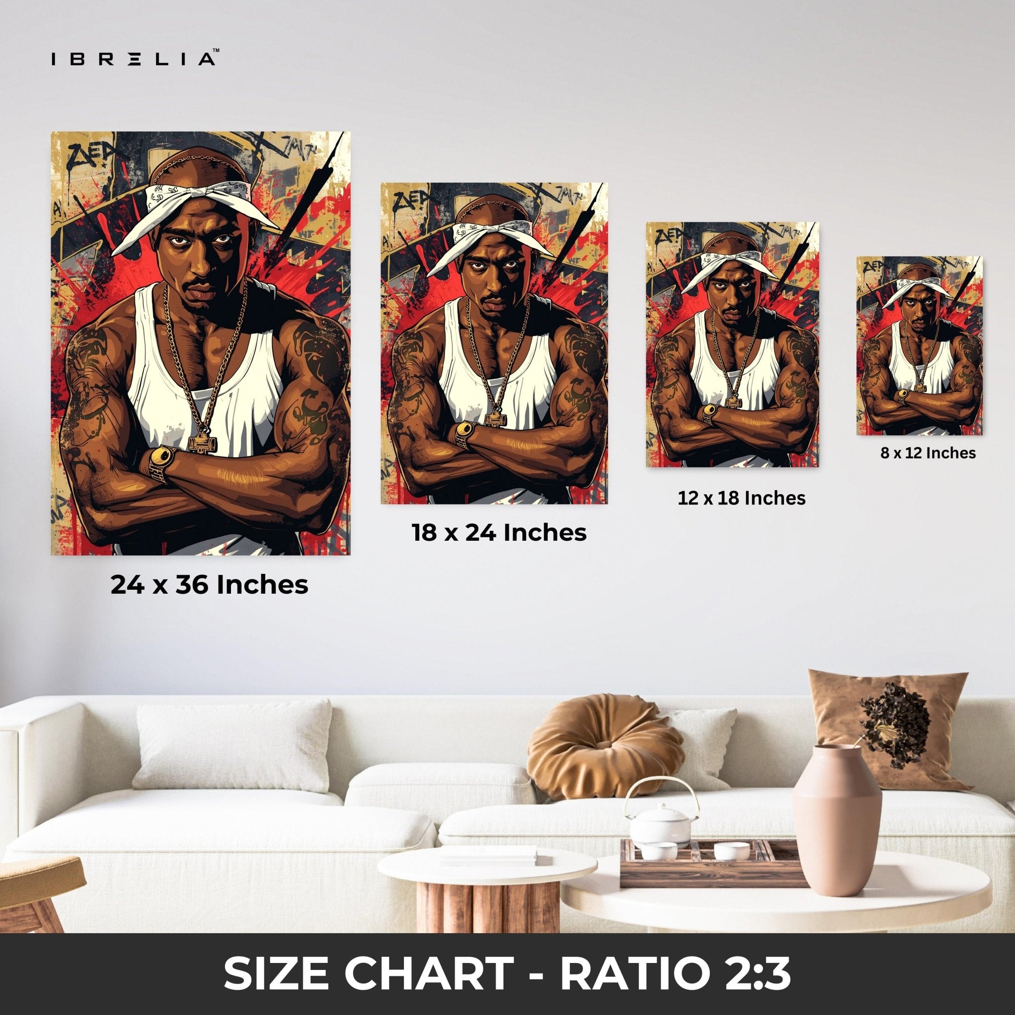 Tupac Shakur Wall Frame | 4K Ultra Wrap Frame Wall Art in Pakistan | IBRELIA™ - IBRELIA