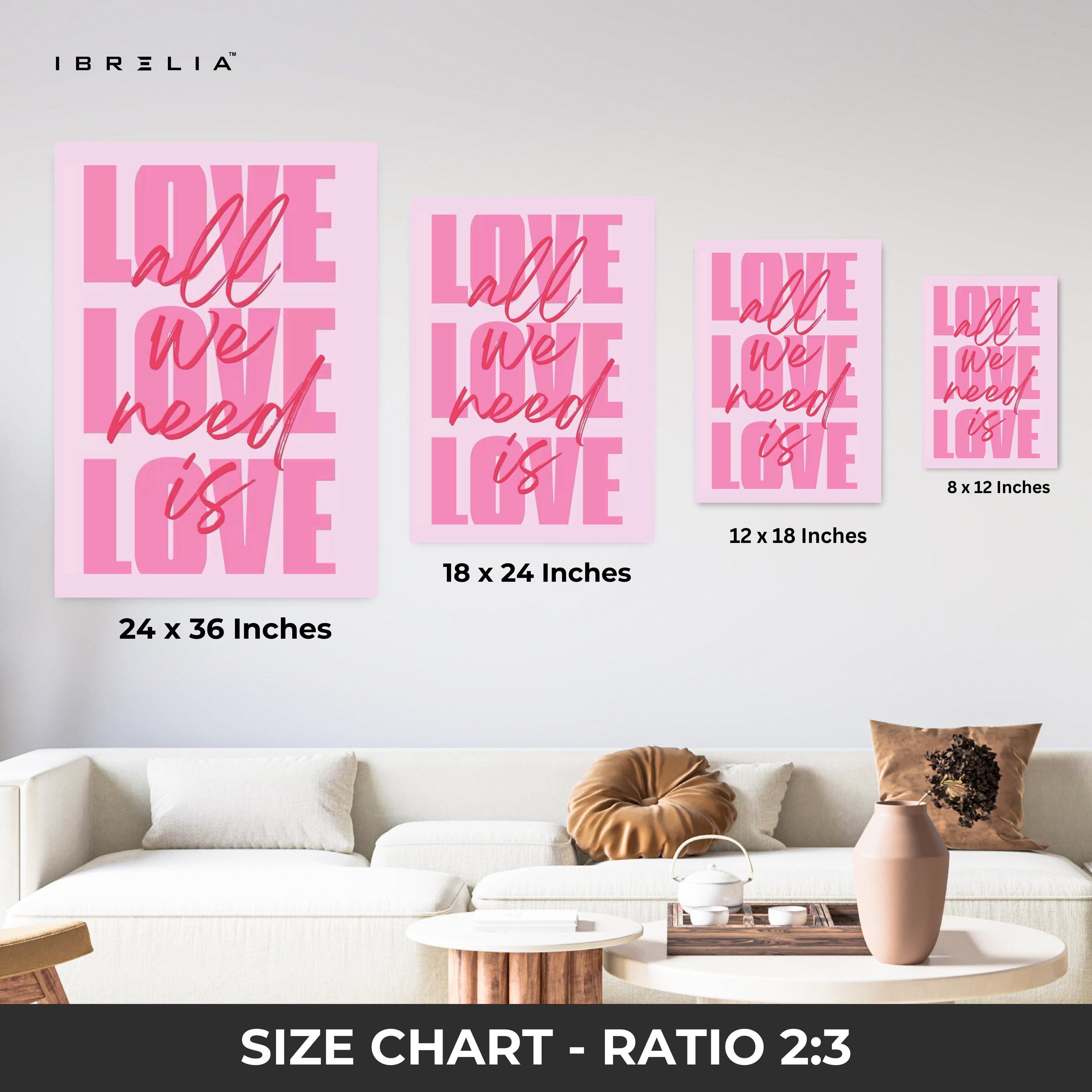 All We Need Is Love Wall Frame | 4K Ultra Wrap Frame Wall Art in Pakistan | IBRELIA™
