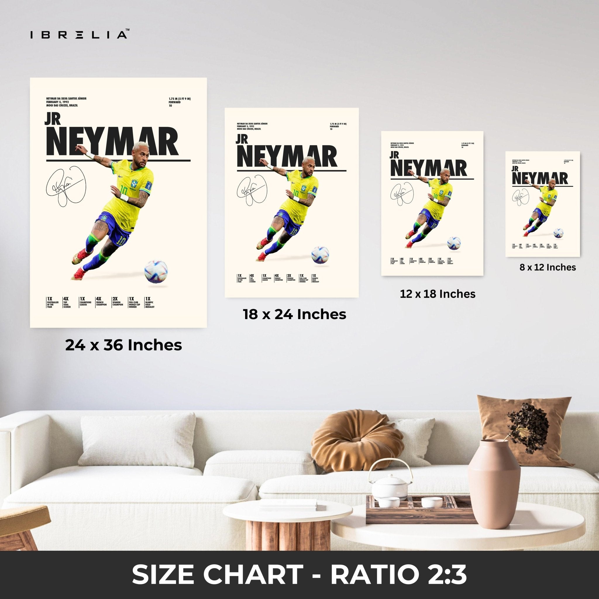 Neymar Jr Brazil Kick Pose – 4K Ultra Wrap Frame Wall Art in Pakistan | IBRELIA™ - IBRELIA