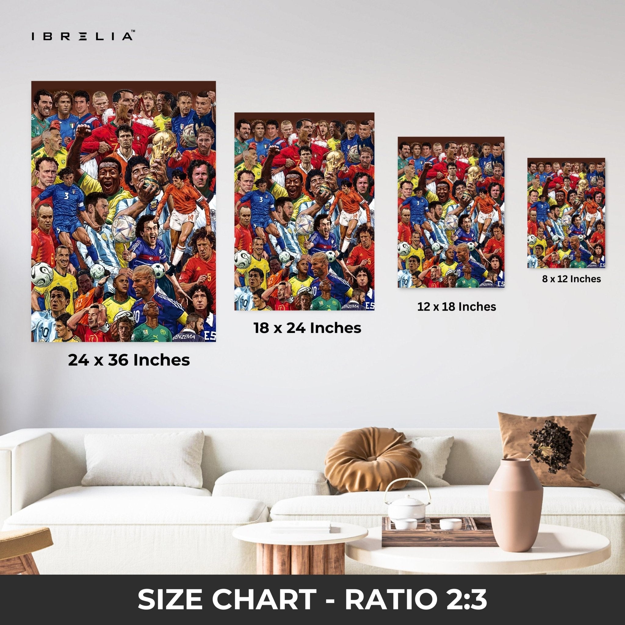 Football Legends Collage – 4K Ultra Wrap Frame Wall Art in Pakistan | IBRELIA™ - IBRELIA