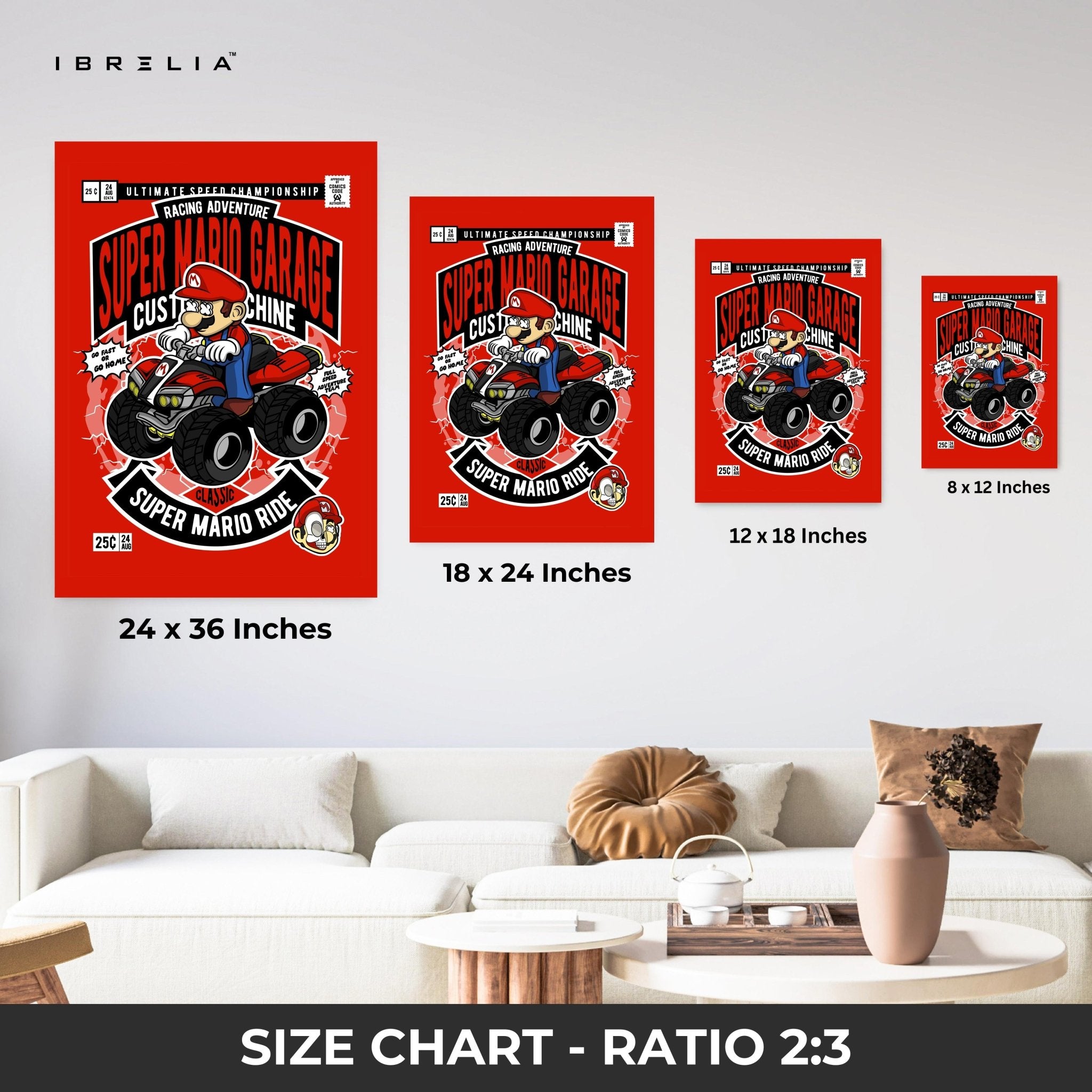 Super Mario Garage Pop Art Edition – 4K Ultra Wrap Frame Wall Art in Pakistan | IBRELIA™ - IBRELIA