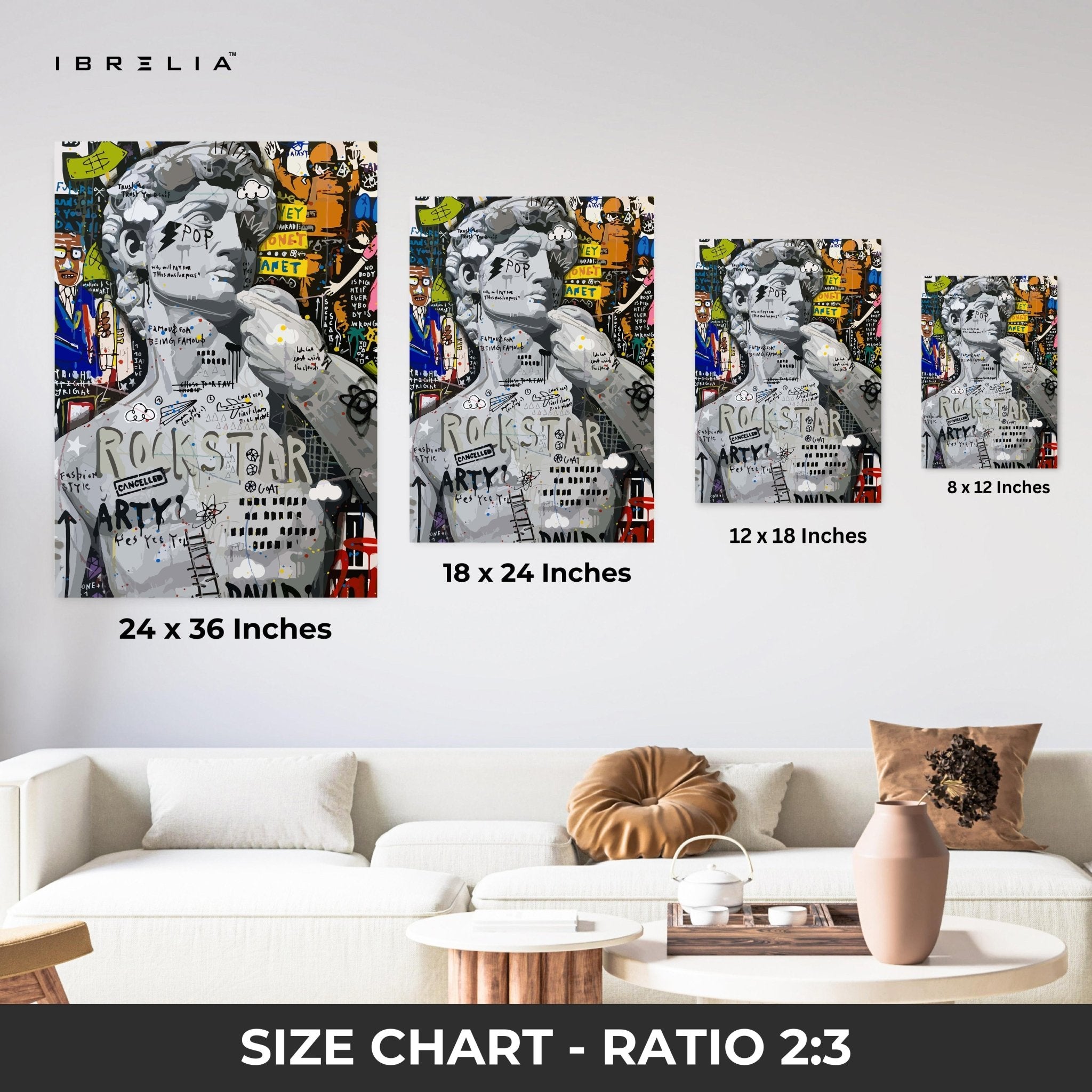 David Rockstar Pop Art – 4K Ultra Wrap Frame Wall Art in Pakistan | IBRELIA™ - IBRELIA