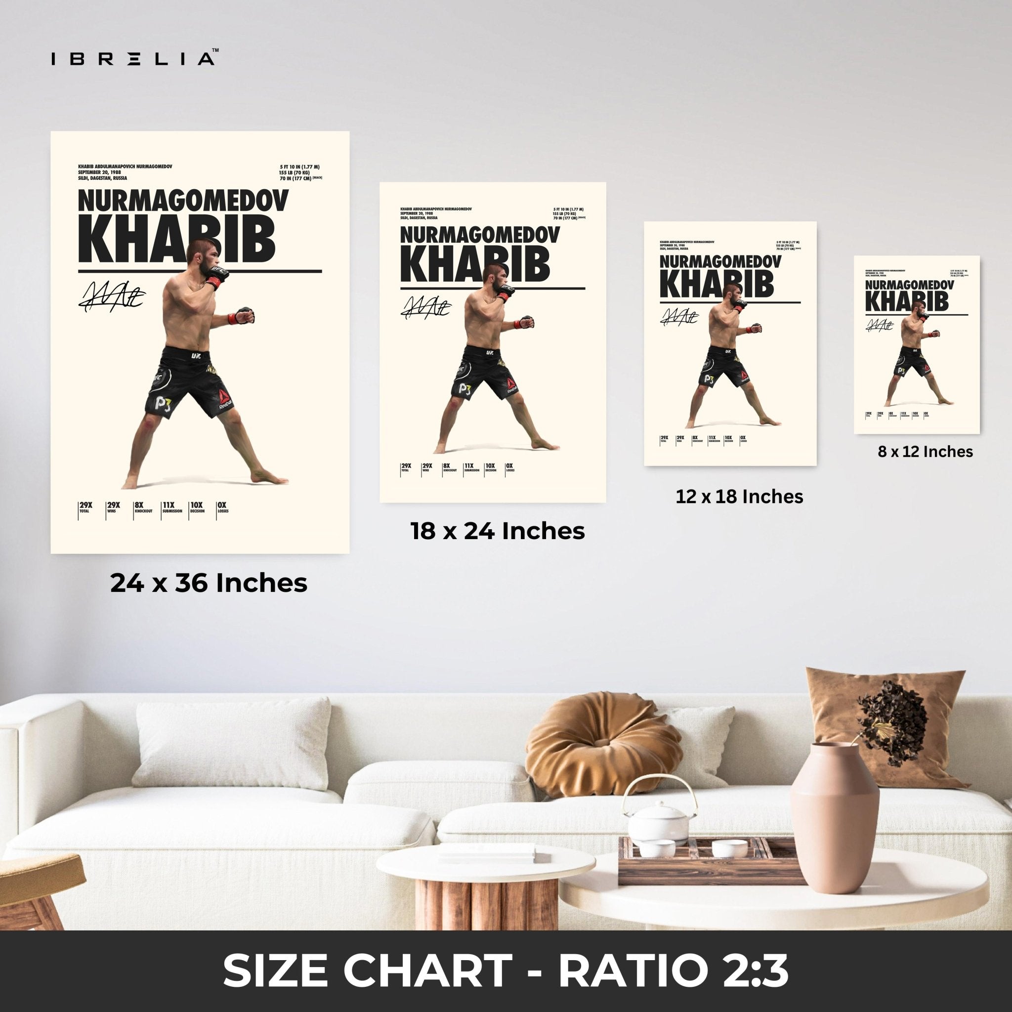 Khabib Nurmagomedov Undefeated Legacy – 4K Ultra Wrap Frame Wall Art in Pakistan | IBRELIA™ - IBRELIA