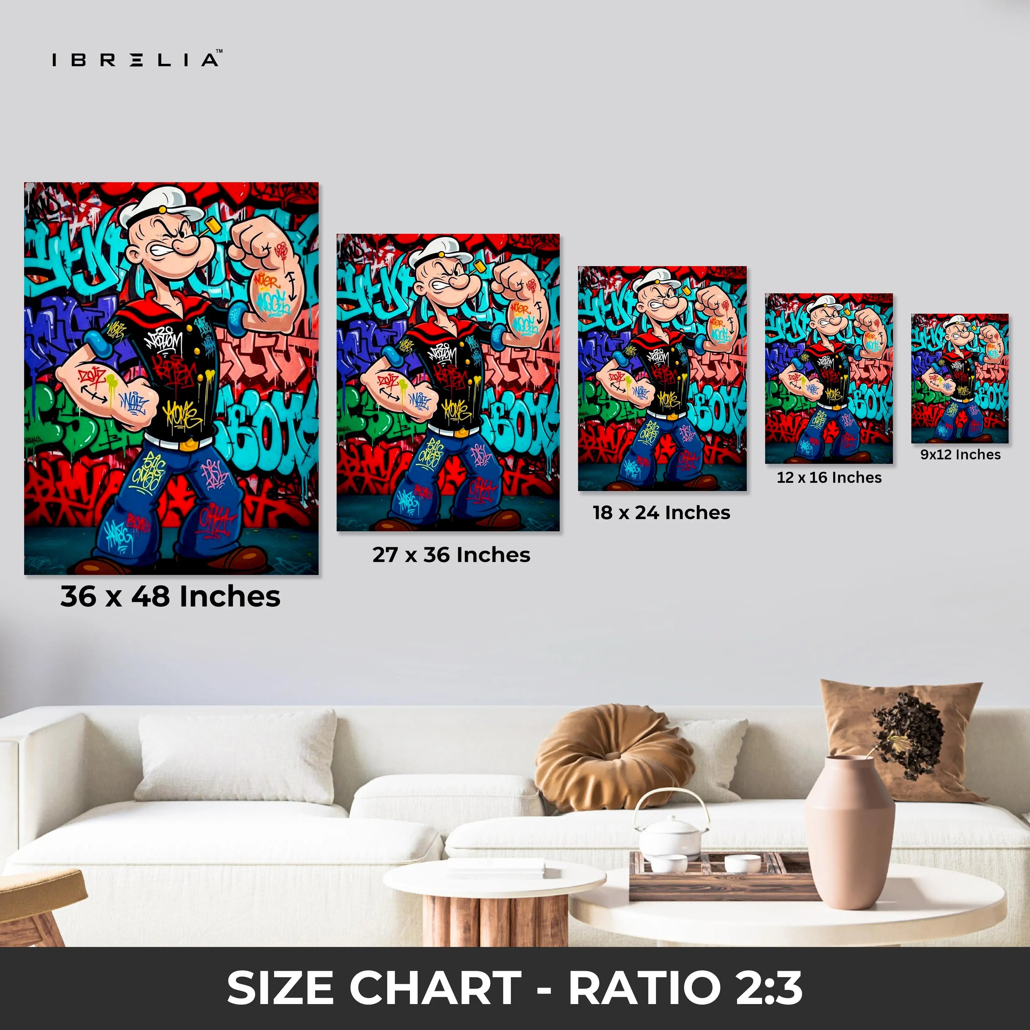 Graffiti Cartoon Legends 3 Panel 4K Ultra HD Wall Art in Pakistan | IBRELIA™ IBRELIA