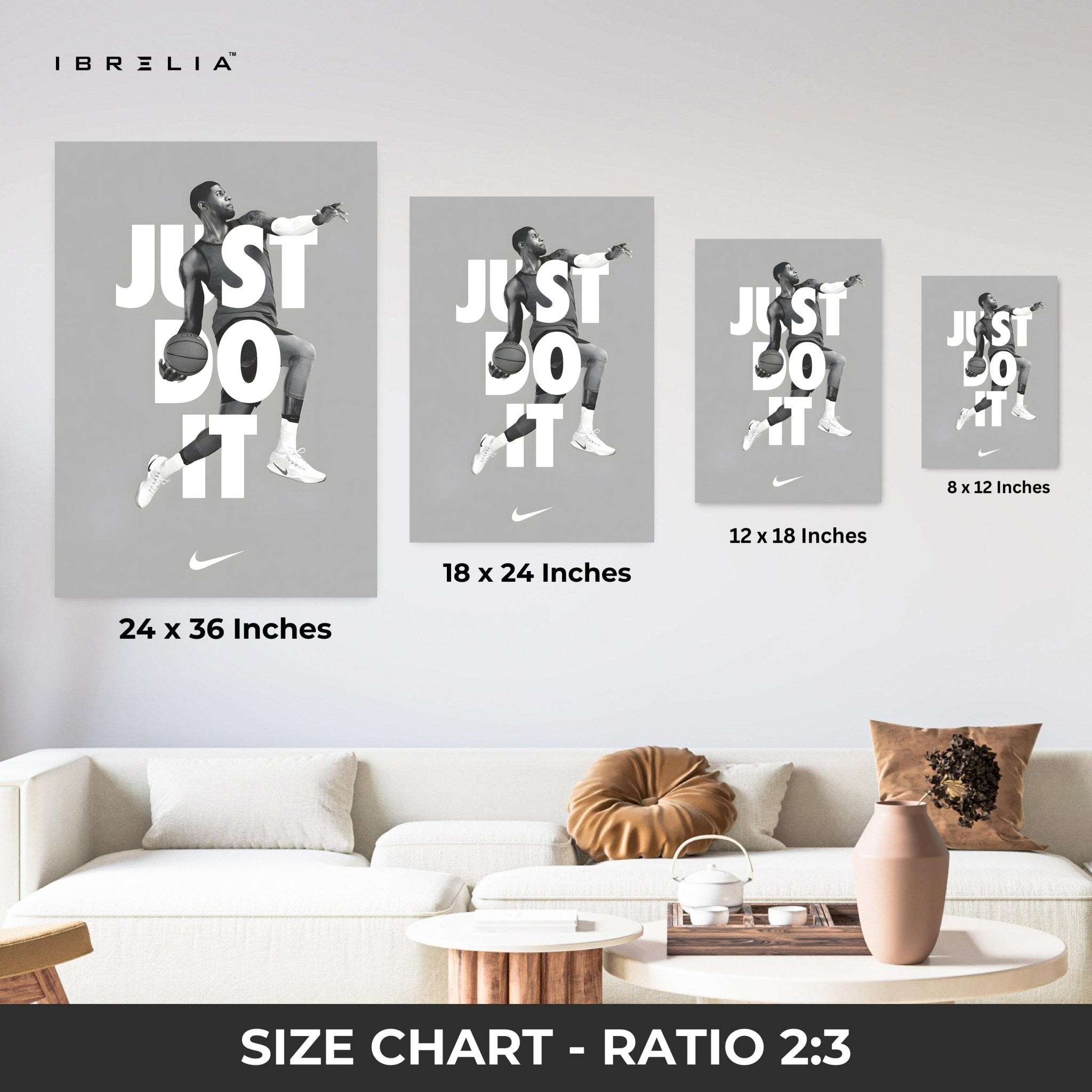 Just Do It – Basketball Motivation Wall Frame | 4K Ultra Wrap Frame Wall Art in Pakistan | IBRELIA™ - IBRELIA