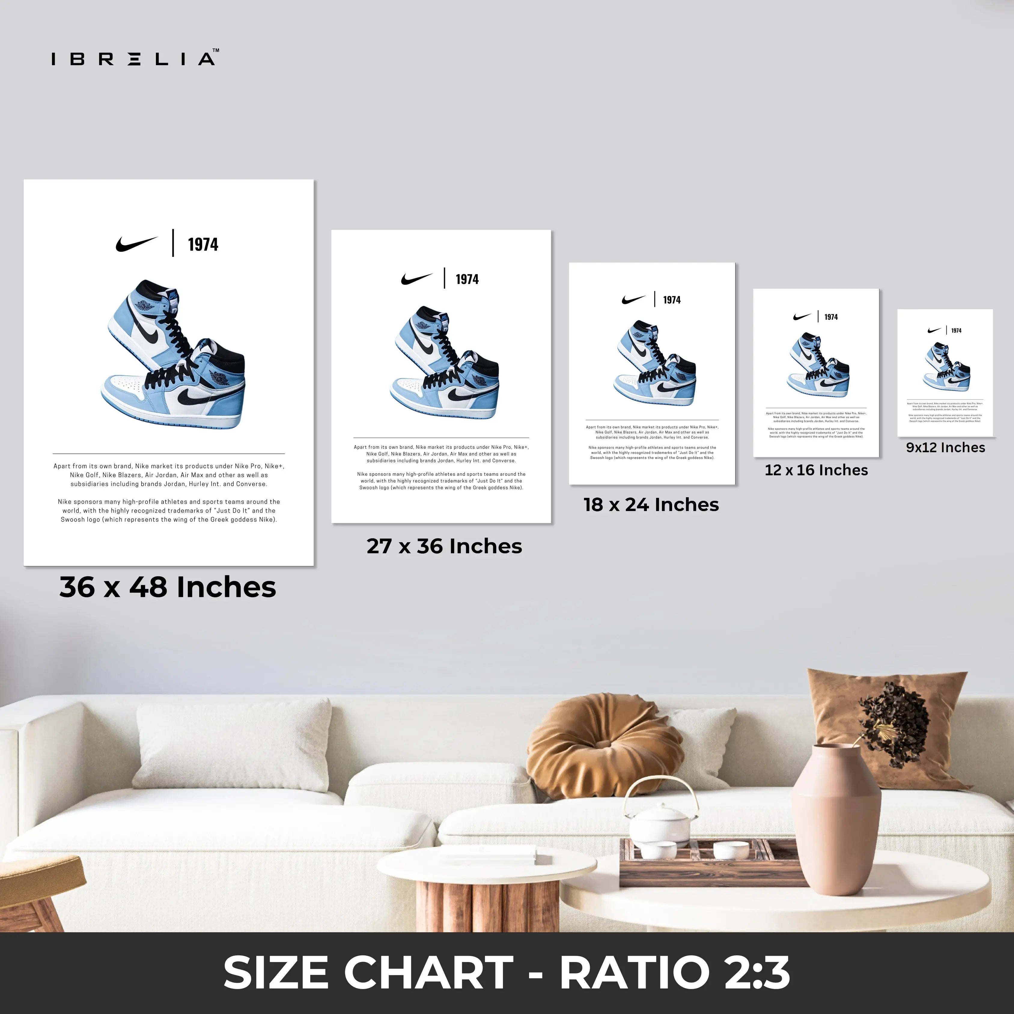 Nike Air Jordan Evolution 3 Panel Sneaker Wall Art in Pakistan | IBRELIA™ IBRELIA